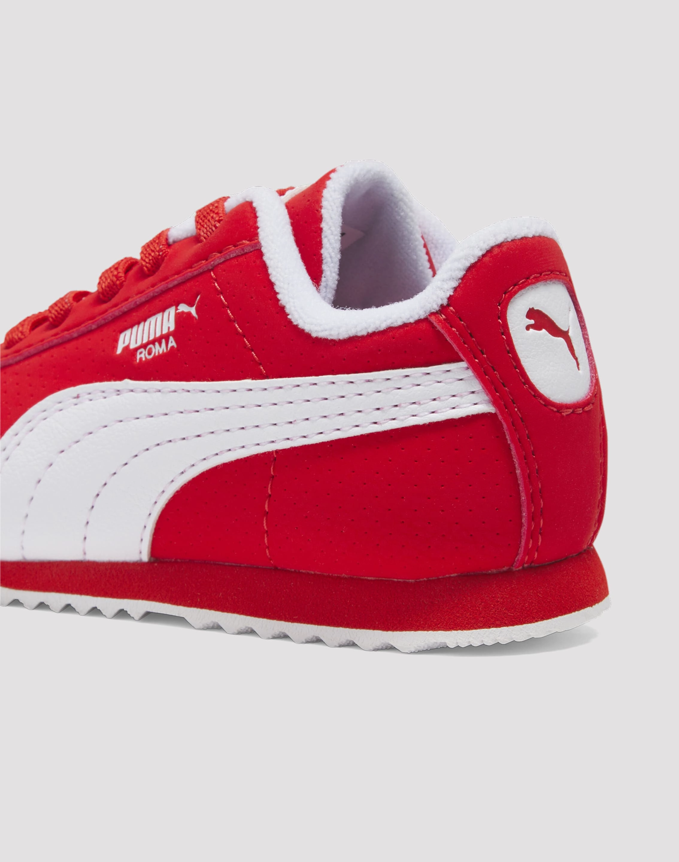 Rubberized grip SoftInsoles Puma Roma Reversed Toddler Boys' "Red/White"