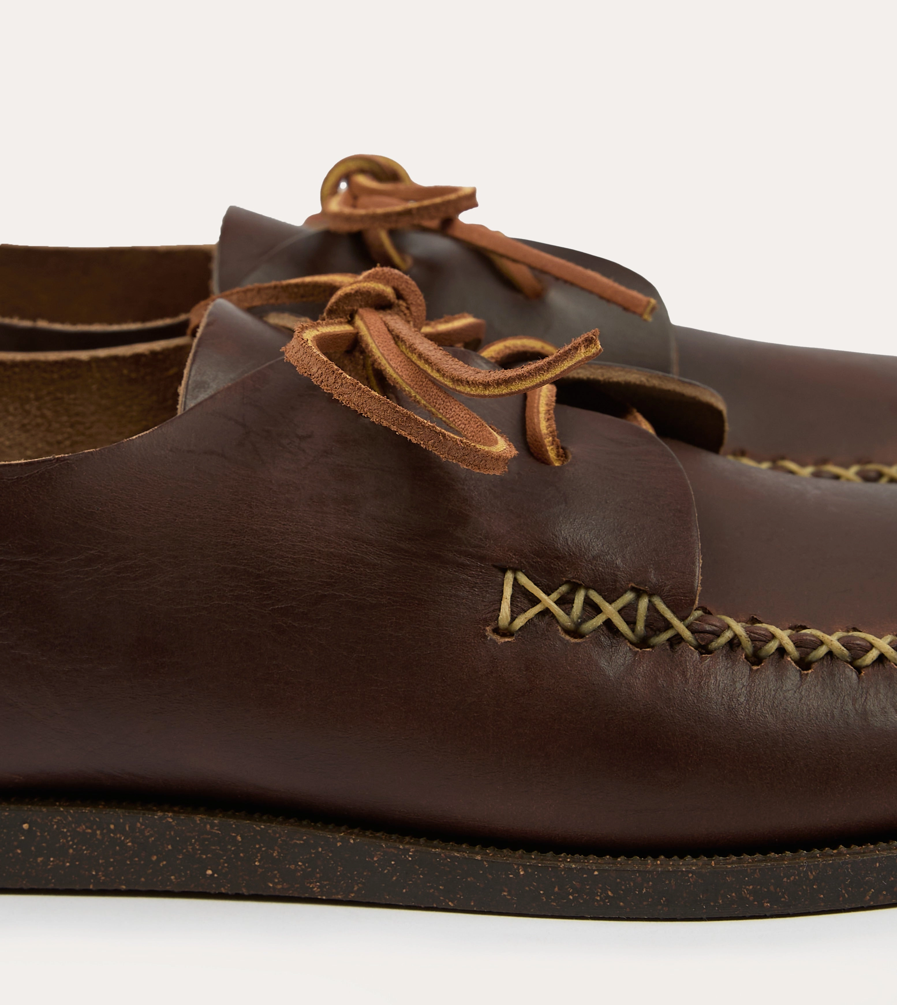 Yuketen Brown Two-Piece Oxford with Camp Sole Eva Midsole