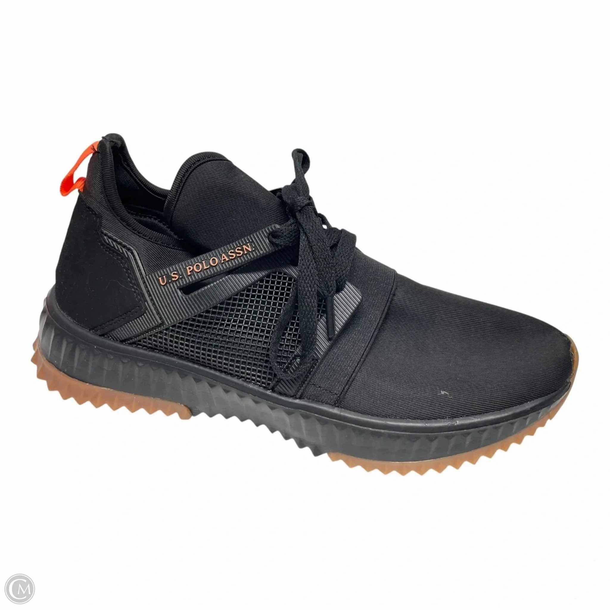 Shoes Sneakers By Us Polo Assoc In Black & Orange, Size: 8 MemoryFoamInsole