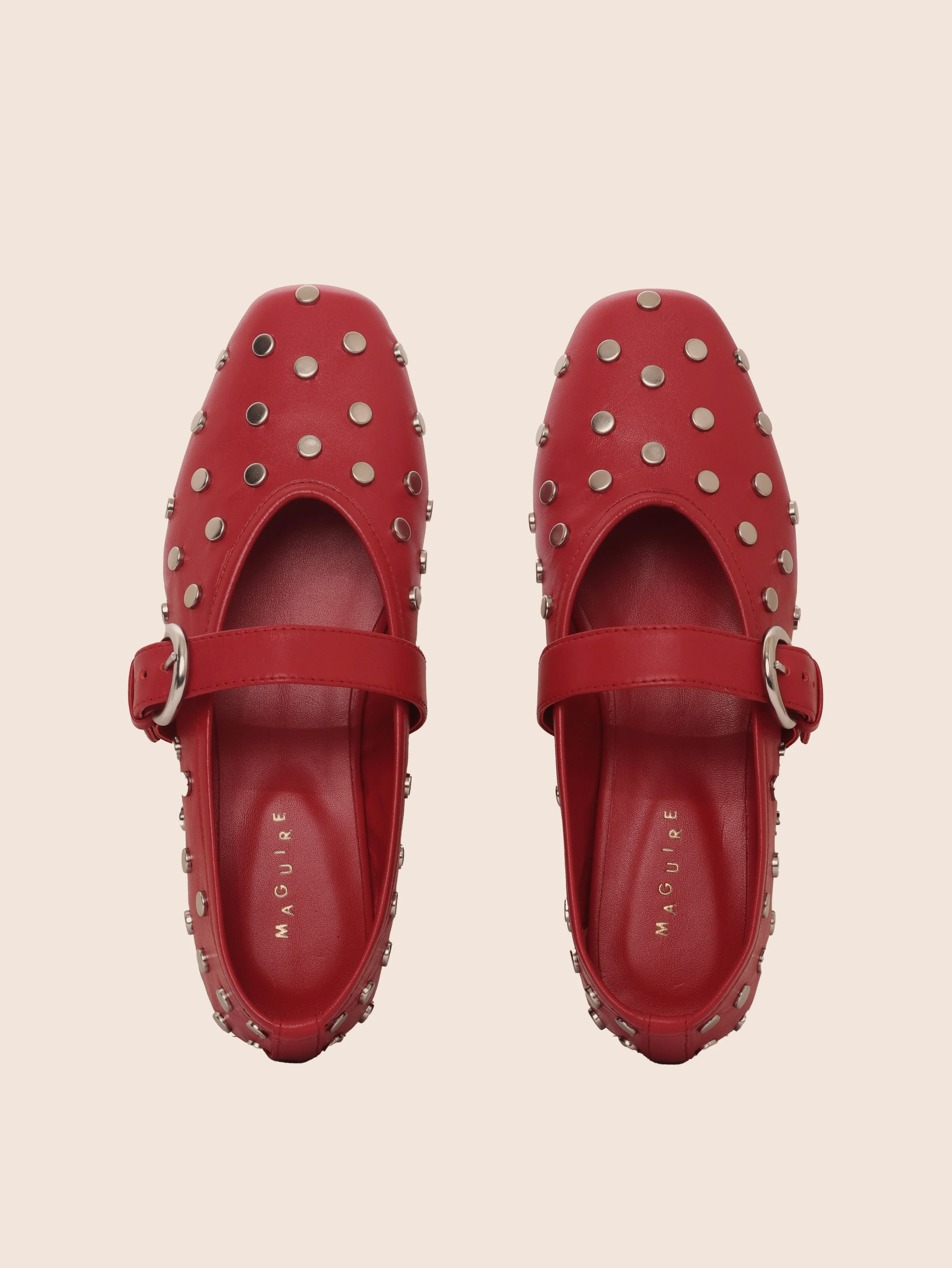 Aveiro Cherry Stud Ballerina Slip-Free Shoes Spa Mood