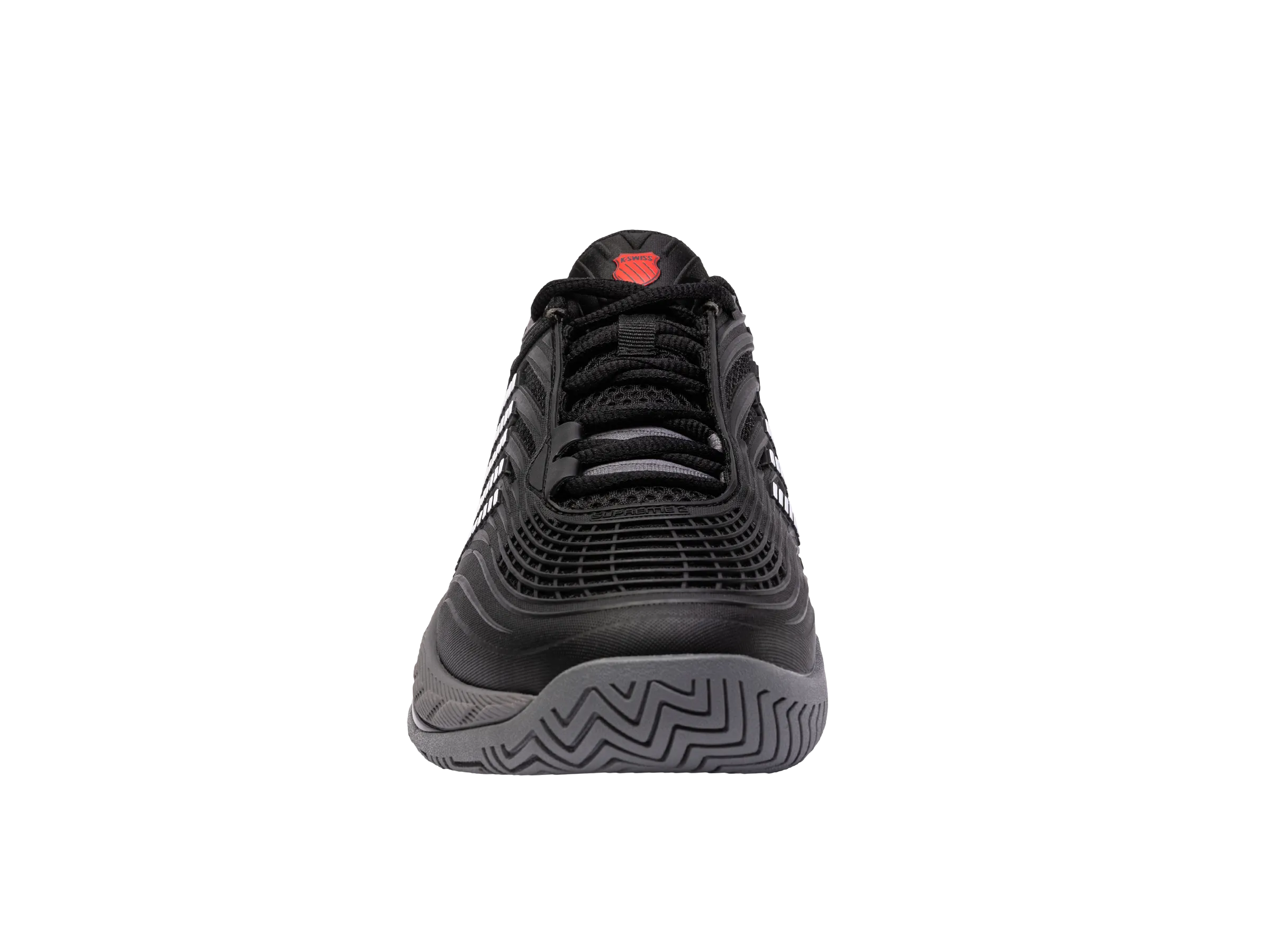 09071-038-M | HYPERCOURT SUPREME 2 | BLACK/STEEL GRAY/FIREY RED Non Slip Tread Pattern