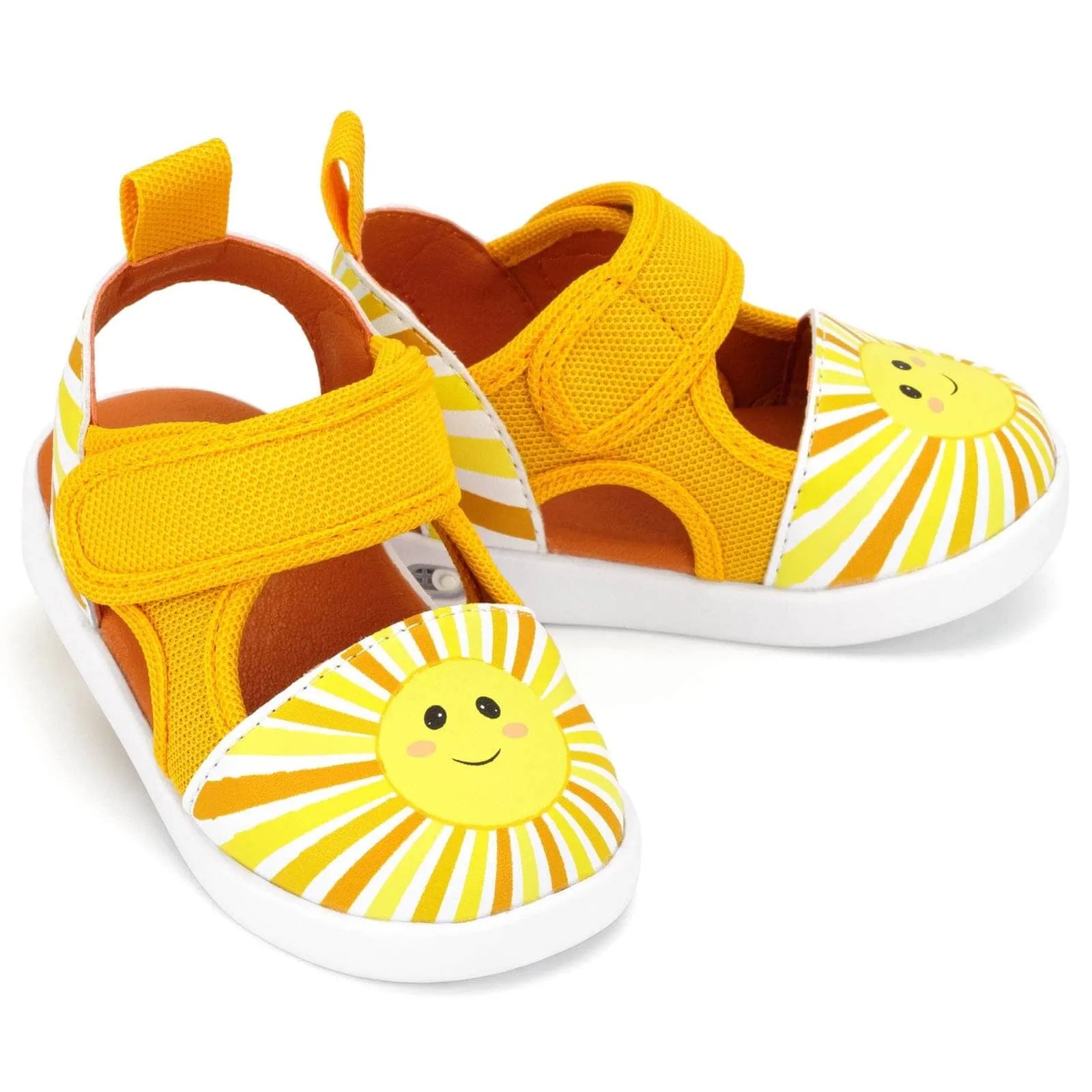 Sunshine Squeaky Toddler Sandals | Yellow Rubberized grip