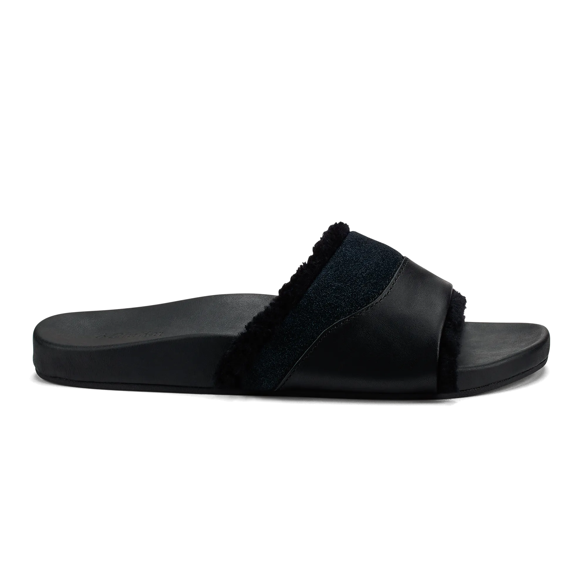 Hala Slide - Black Mid Heel