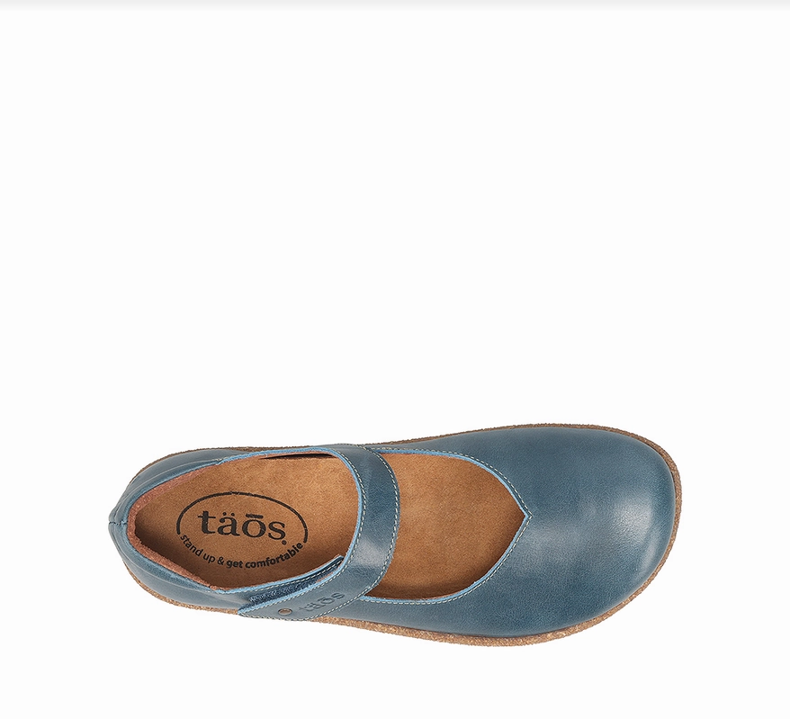 Moisture Wicking Fabric Taos Women's Ultimate Mary Jane - Petrol Blue Leather