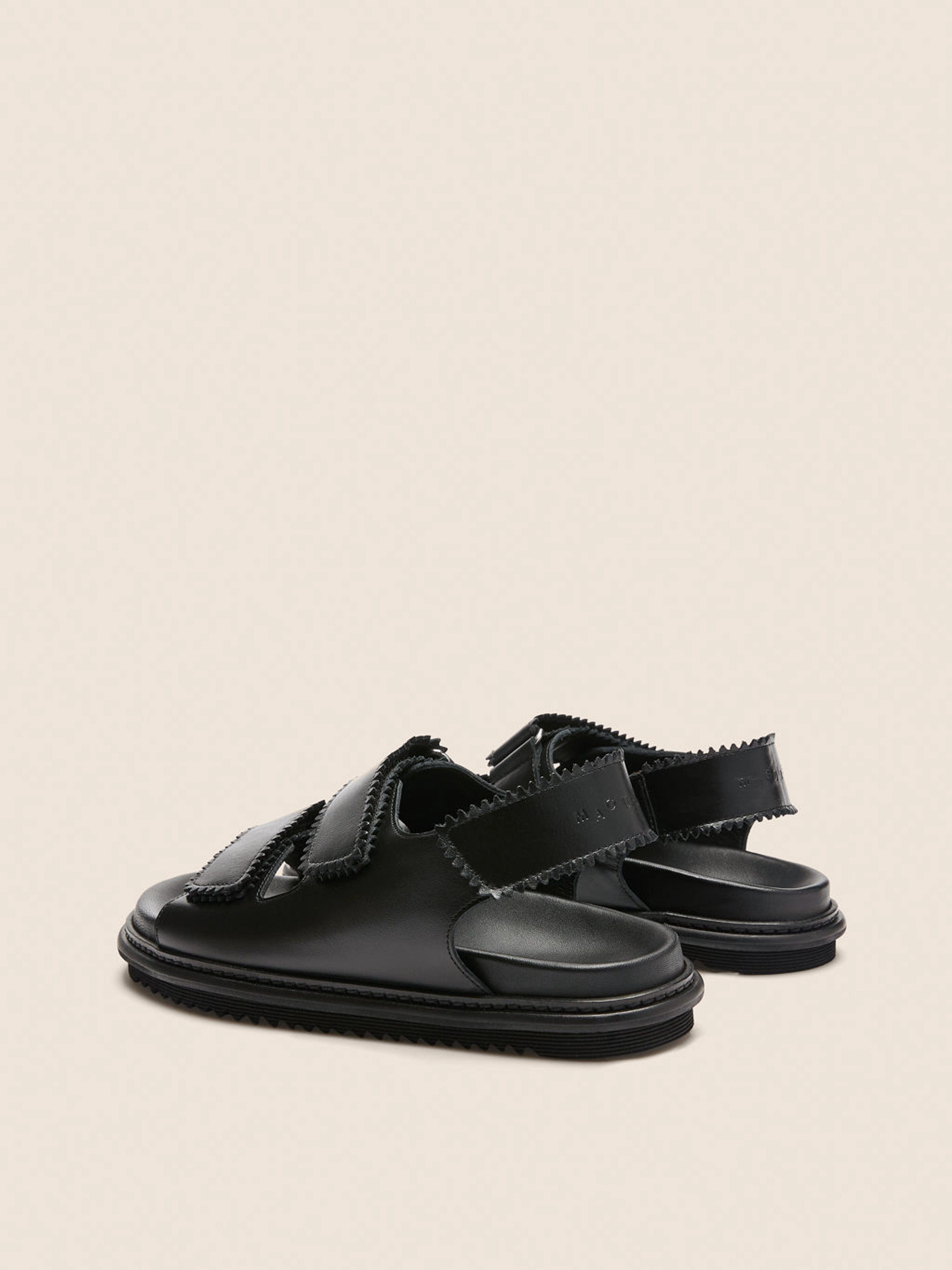 Tavira Black Sandal Fashionable And Functional Leather Upper