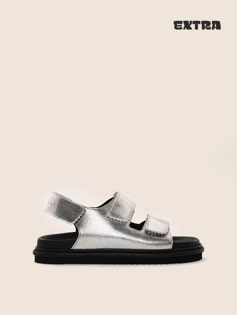 Abrasion resistant Compression Molded Base Tavira Silver Sandal