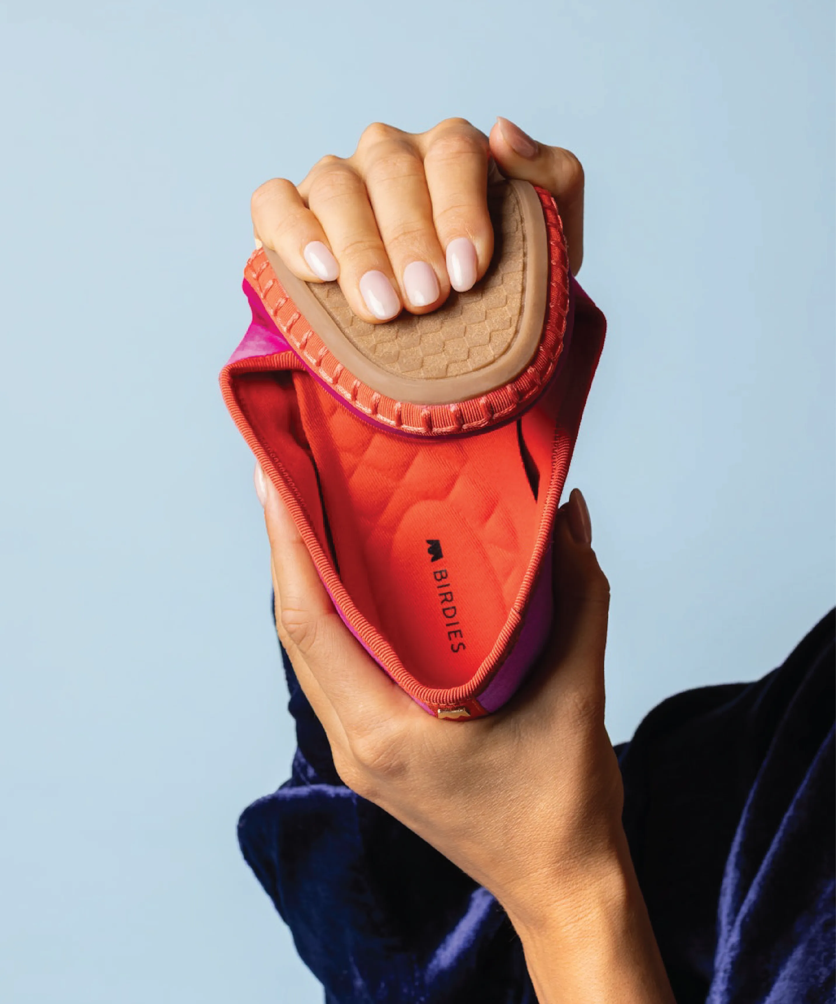 The Heron - Hot Pink Velvet Non Slip Office Workers