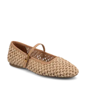 Functional Flats The Hummingbird Mary Jane - Tan Openweave