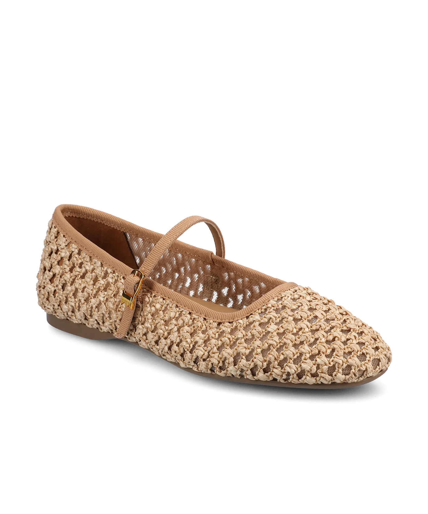 Functional Flats The Hummingbird Mary Jane - Tan Openweave