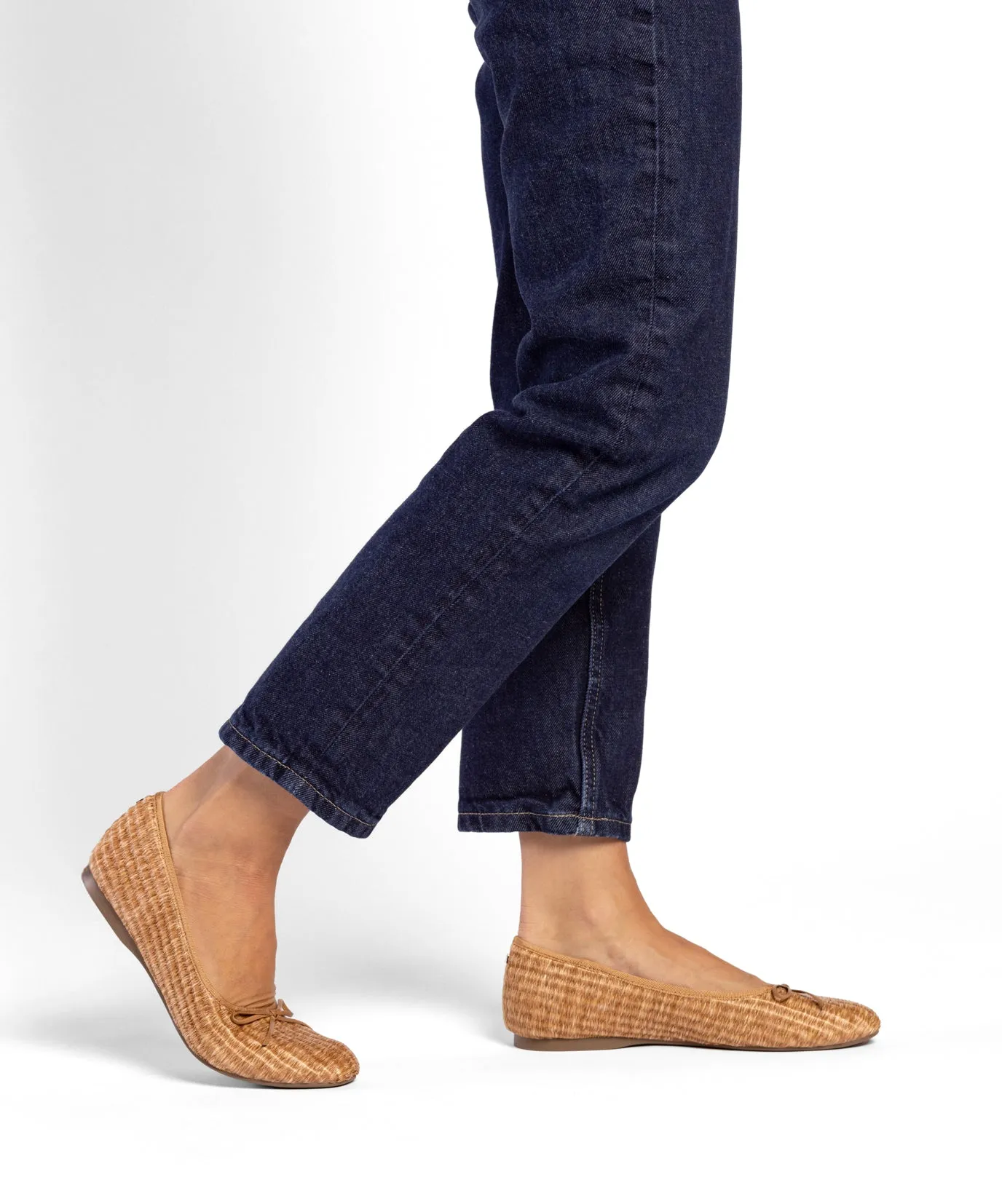 The Songbird - Tan Raffia Adjust Buckle Stretch Fit Footwear