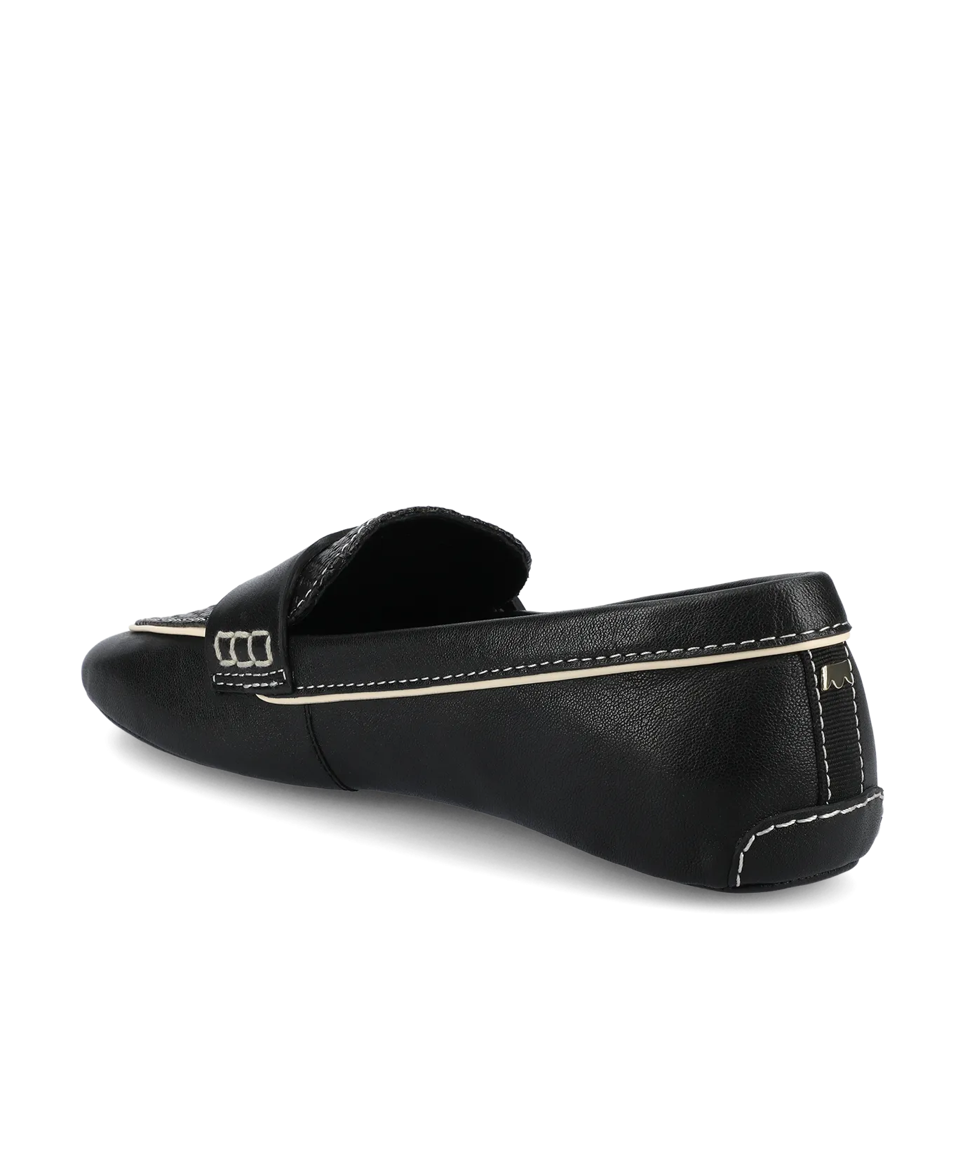 The Vesper Driver - Black Leather Raffia Soft Insole Comfort