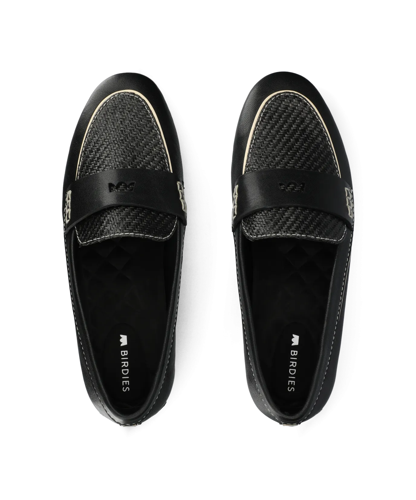 The Vesper Driver - Black Leather Raffia Shape True