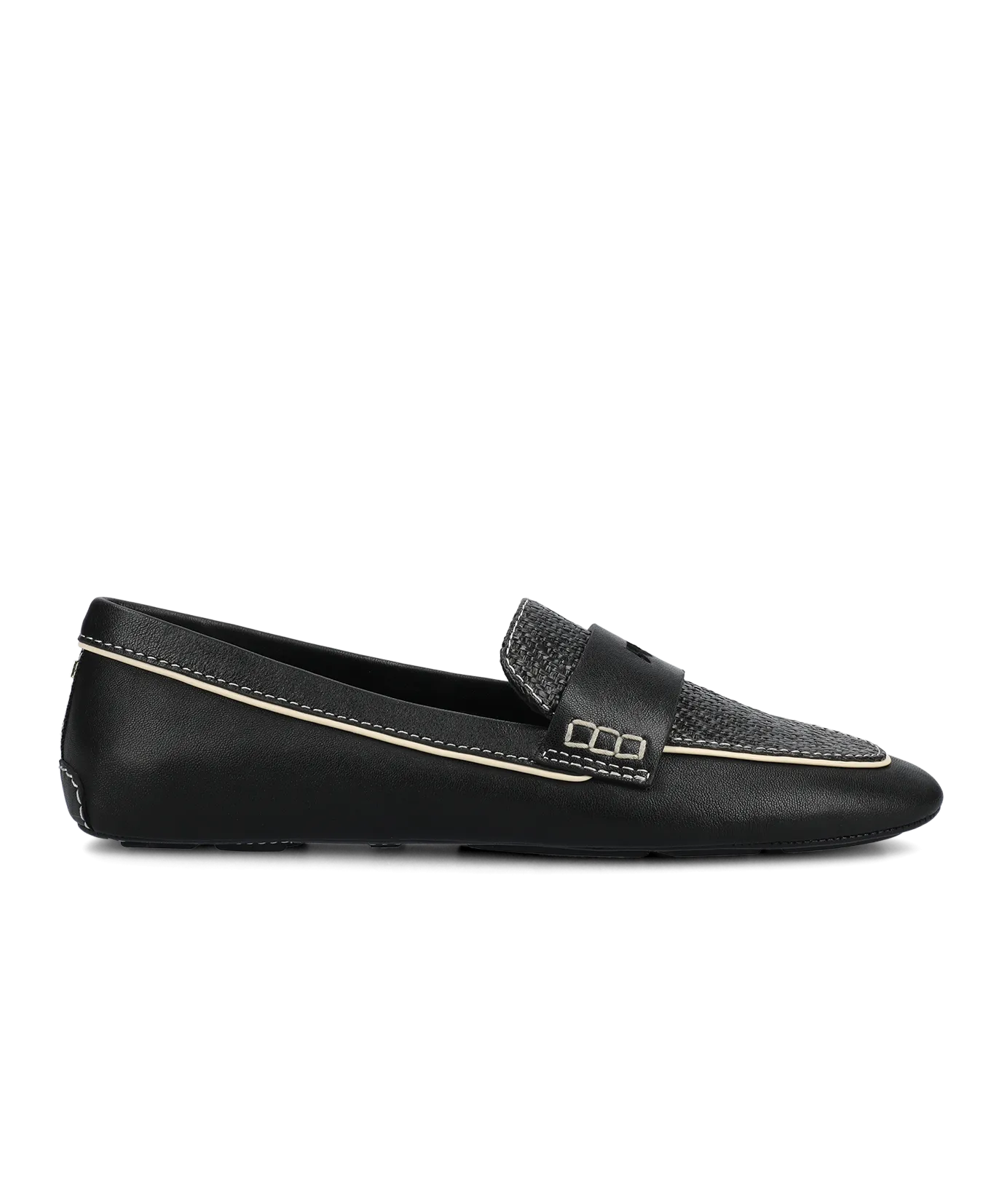 The Vesper Driver - Black Leather Raffia Energy Return System