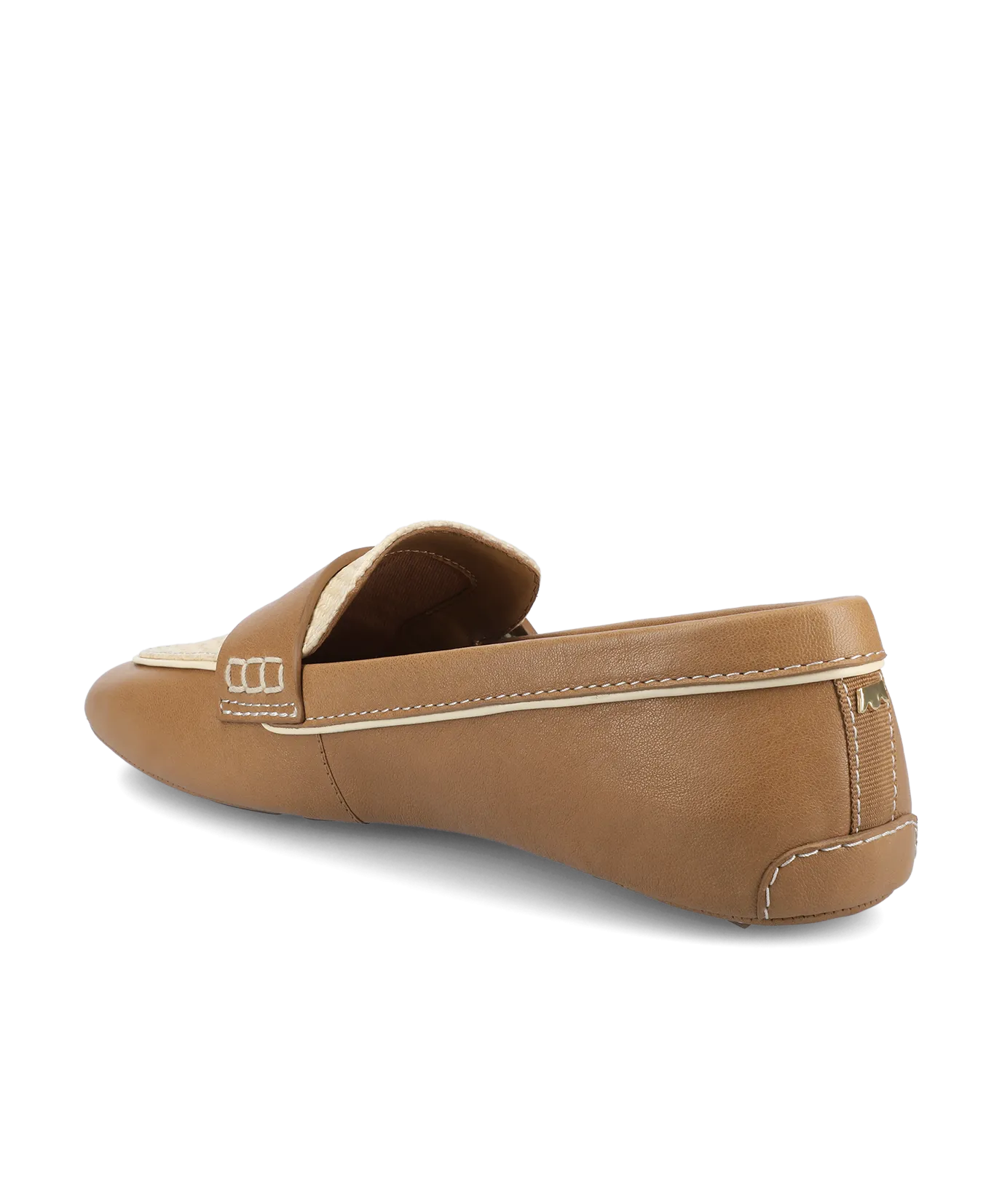 The Vesper Driver - Cappuccino Leather Raffia Ankle Collar Padding Dry Fast