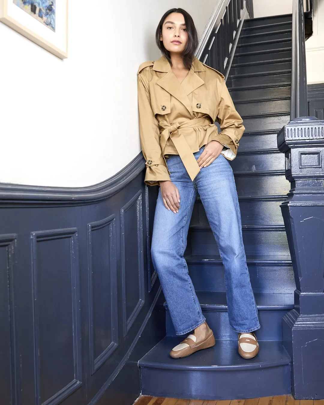 Slip Safe The Vesper Driver - Cappuccino Leather Raffia