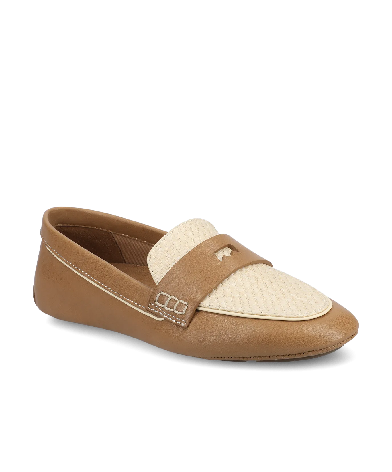 Concert Mood Celebrity Vibe The Vesper Driver - Cappuccino Leather Raffia