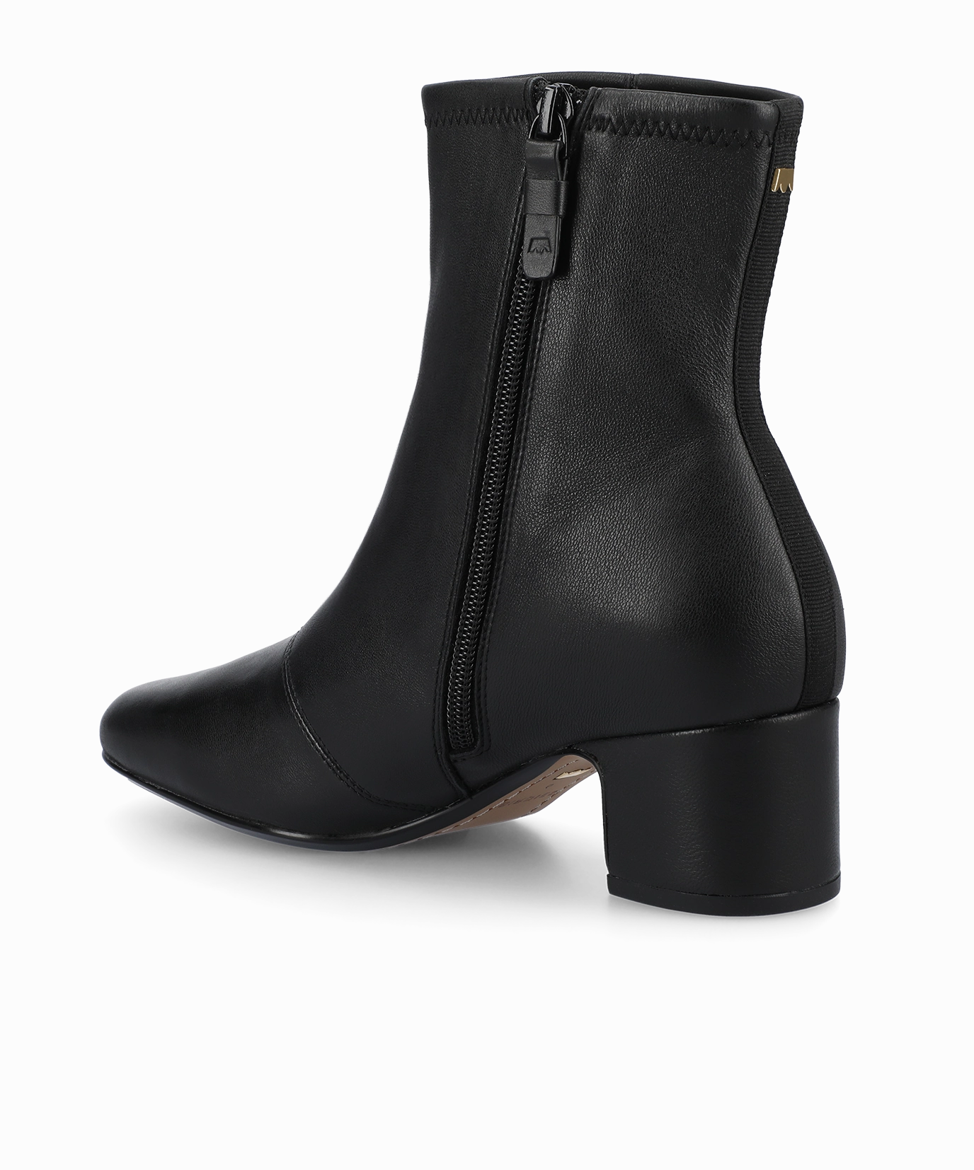 The Starling 50 Bootie - Black Stretch Leather High Arch Sustainable Leather