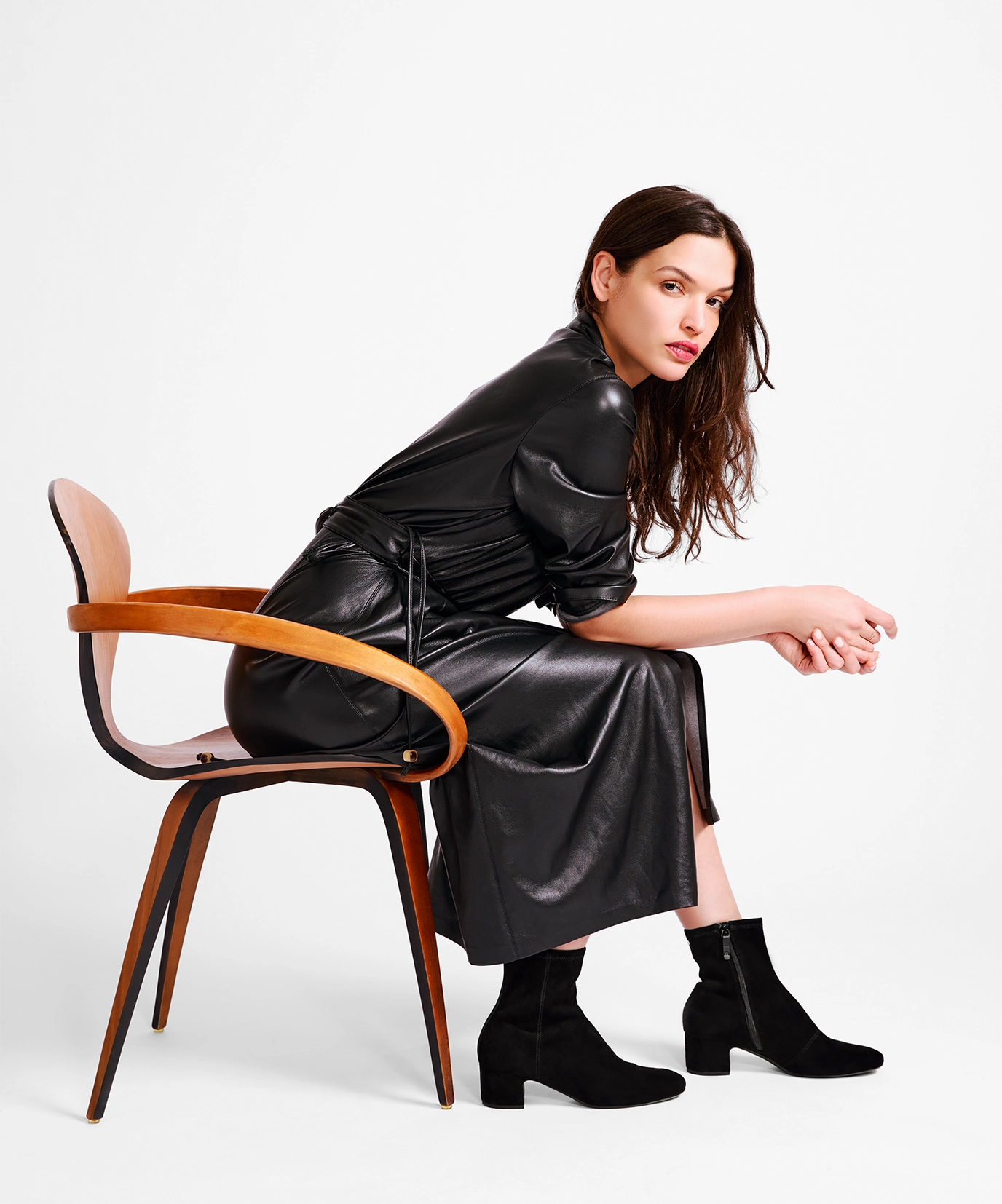 The Starling 50 Bootie - Black Stretch Suede Night Glow Dynamic Arch Cushion