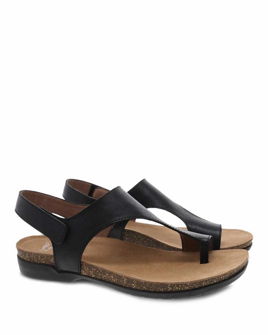 Pure Black Cotton Base Dansko Women's Reece Sandal - Black