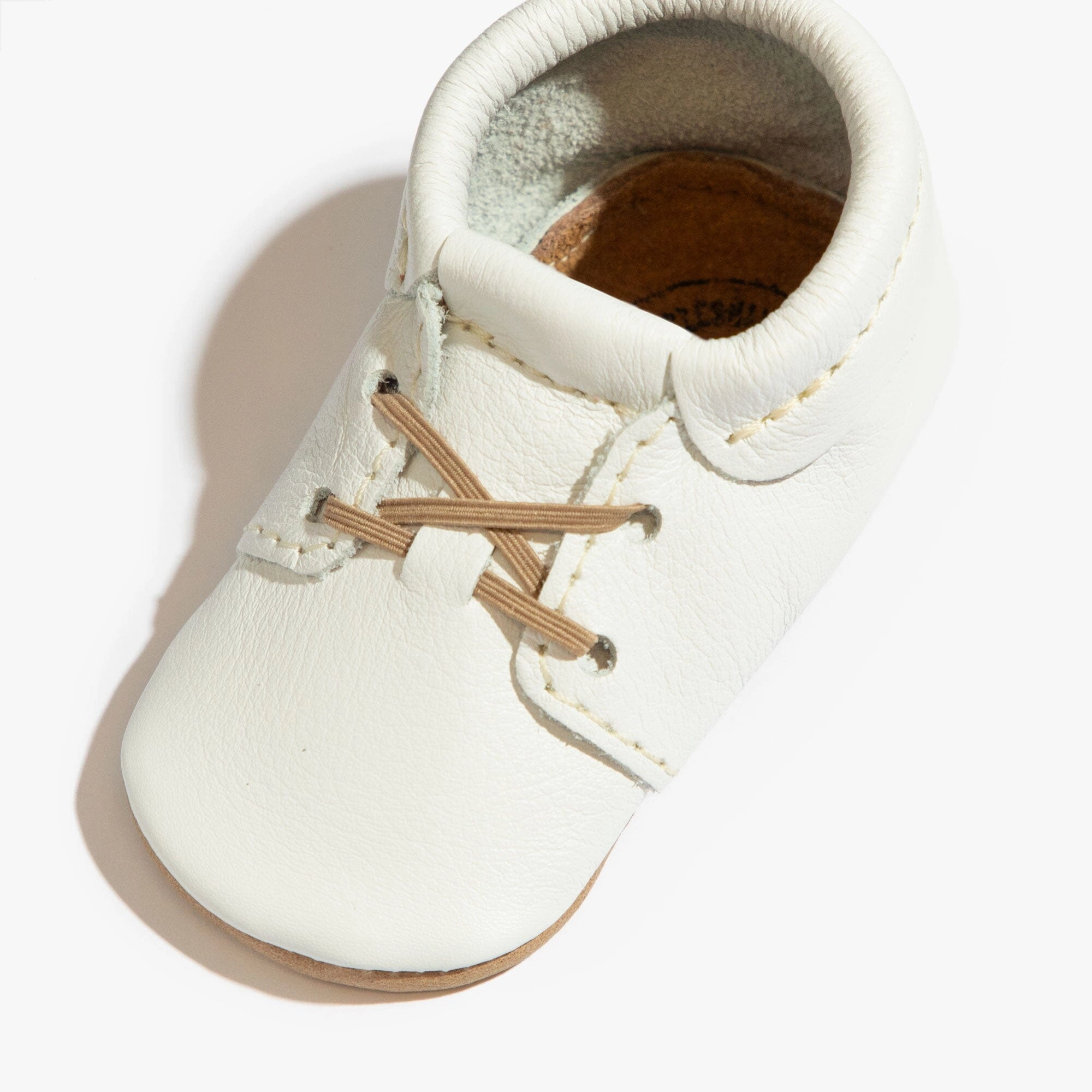 Toasted Bright White Oxford Baby Shoe Flexible Motion Technology