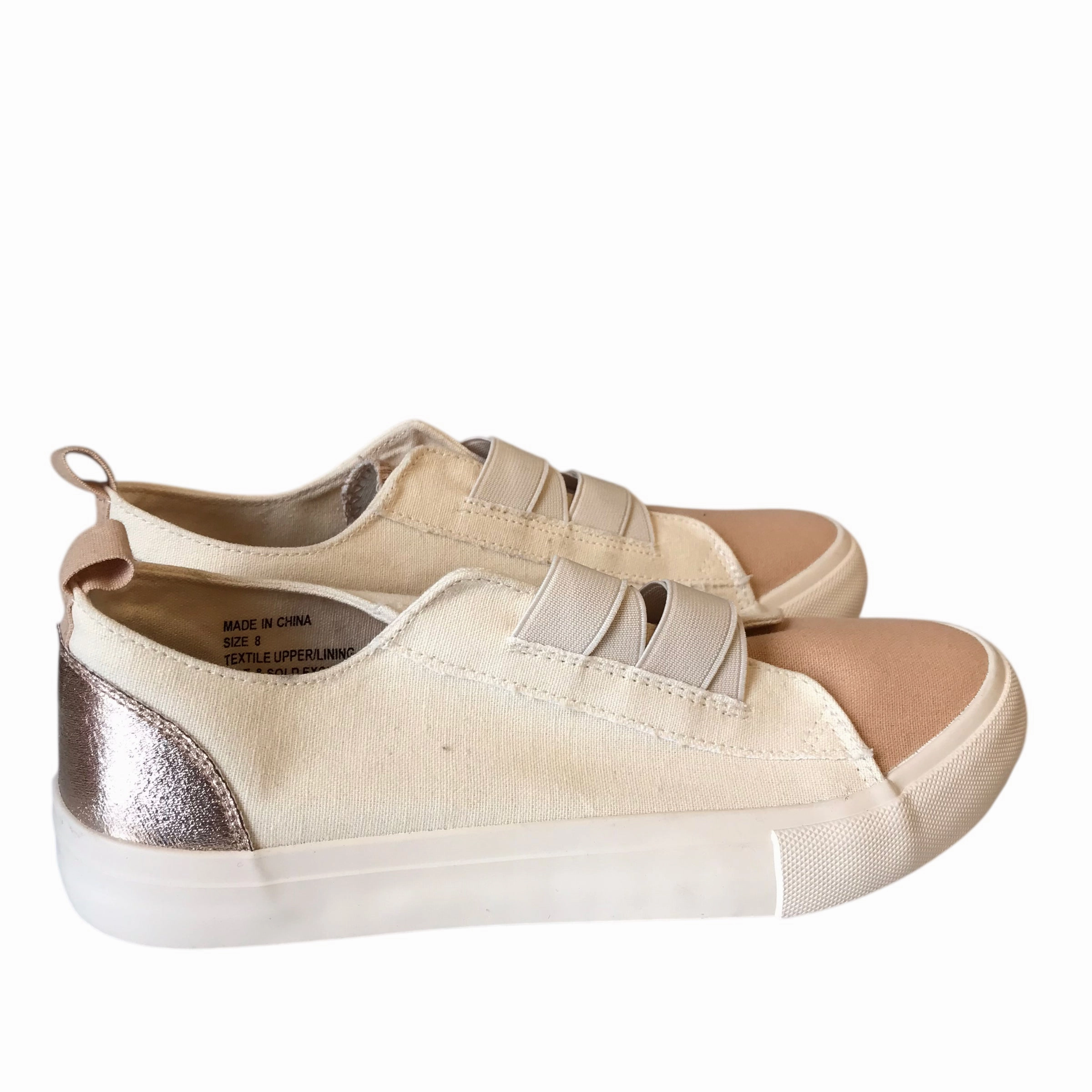 ShockAbsorbingSole Shoes Sneakers By Serra In Beige, Size:8
