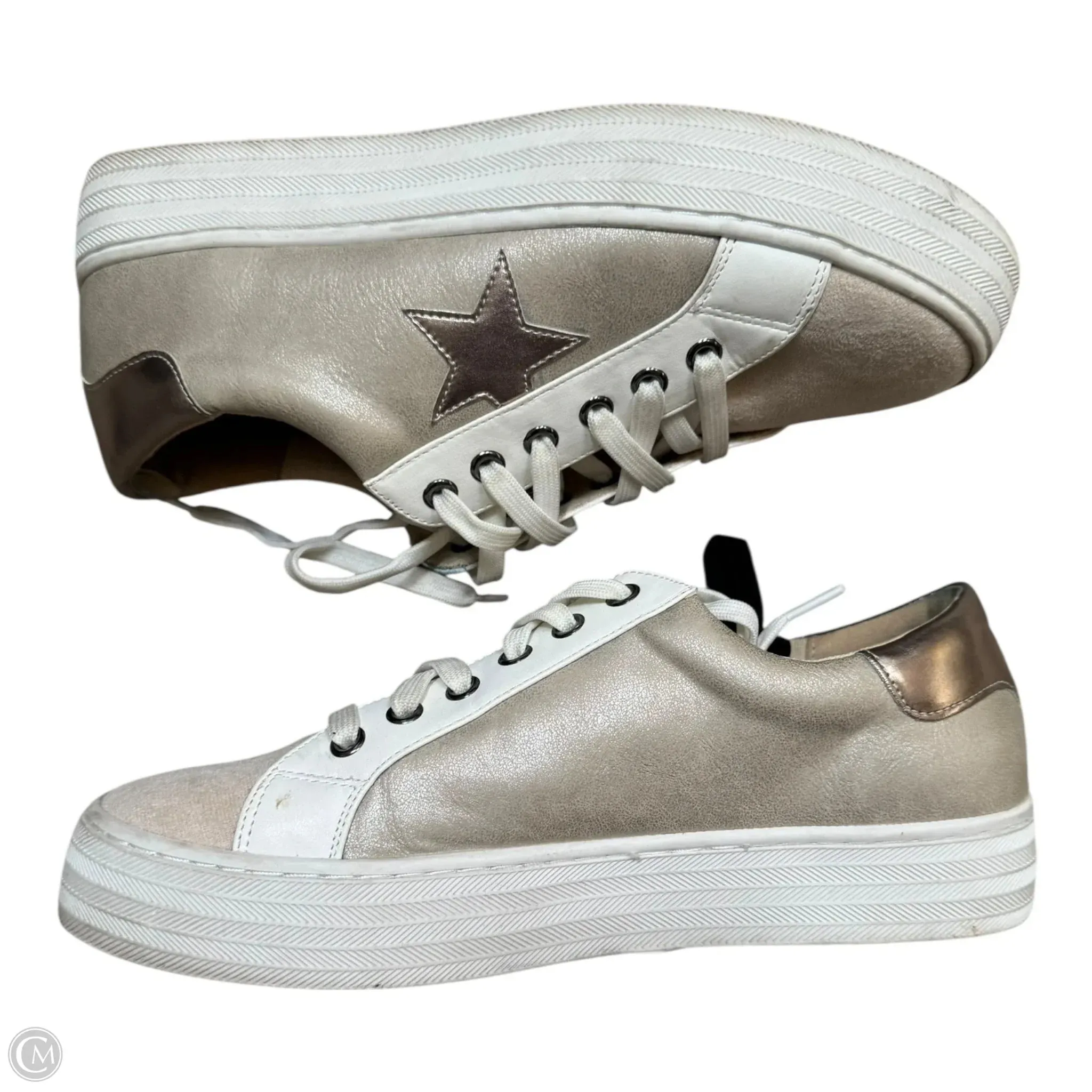 Athletic Performance Structured shock absorption Shoes Sneakers By Boutique   In Gold, Size: 8