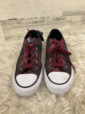 Comfortable Workout Shock Diffusing Platform Shoes Sneakers By Converse In Plaid Pattern, Size: 6