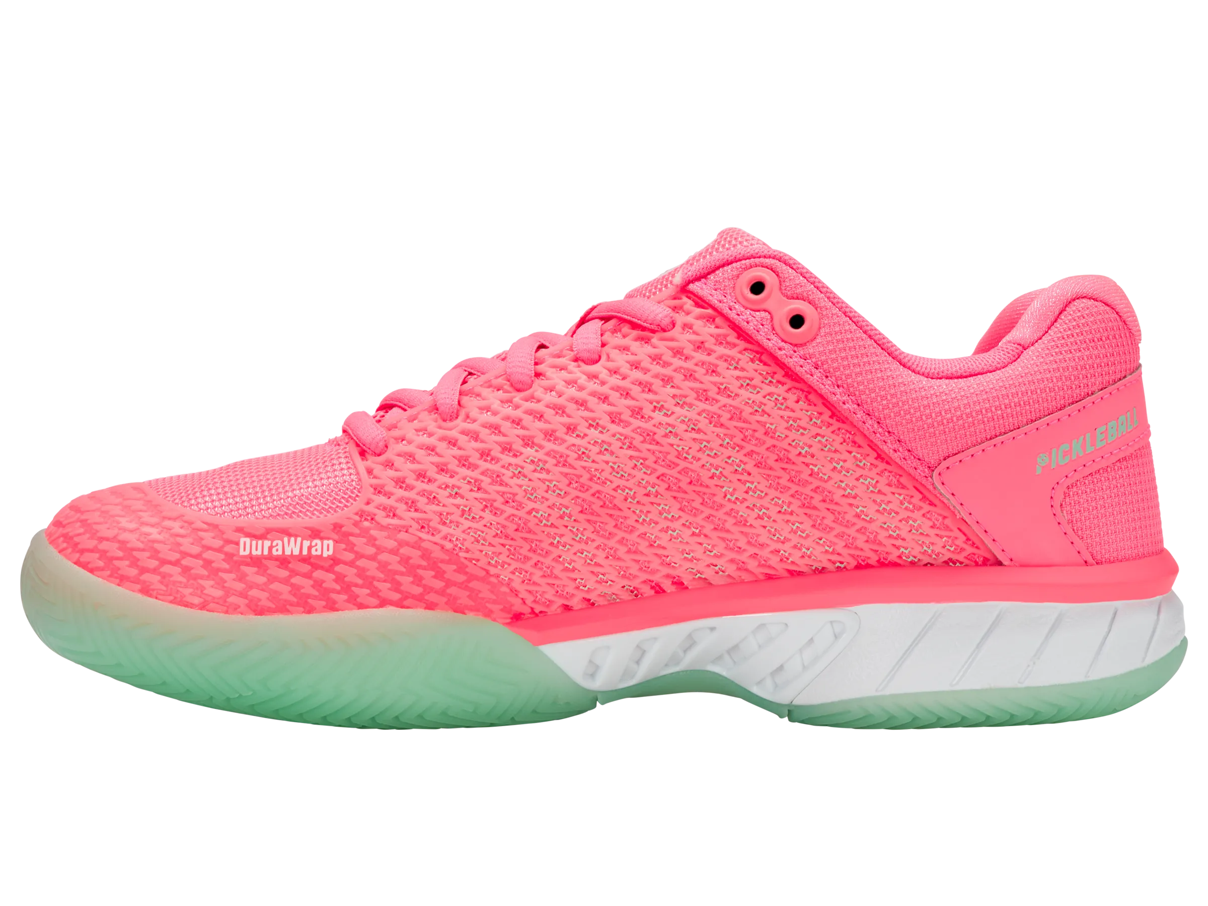 96563-649-M | EXPRESS LIGHT PICKLEBALL | NEON PASTEL PINK/NEON MINT/WHITE Play Hard Stone Gray