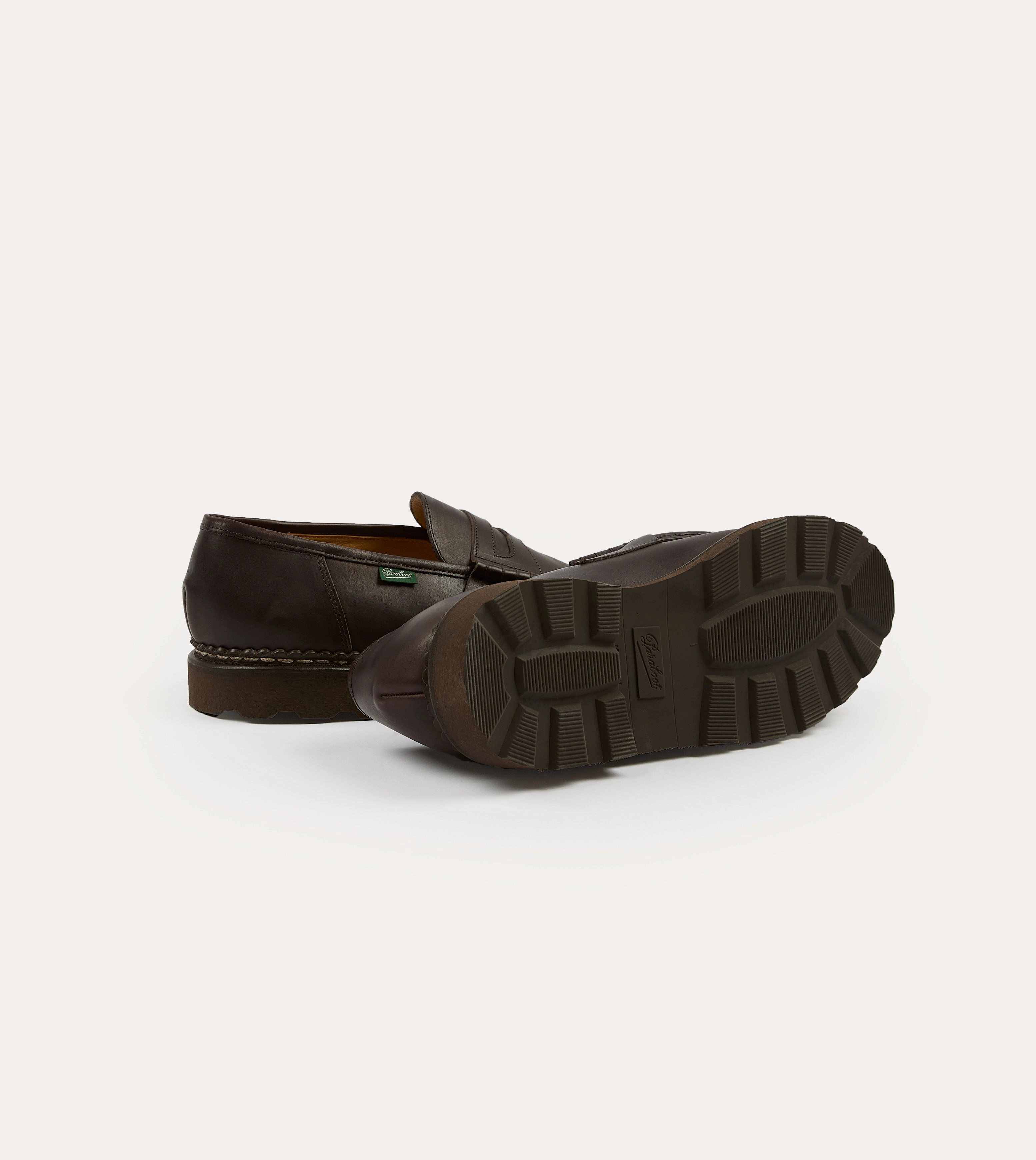 Paraboot Reims Brown Leather Loafer Pearl Shine Elastic