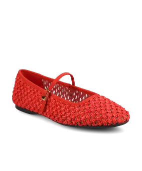 The Hummingbird Mary Jane - Red Openweave Flexible Comfort Winery Trip