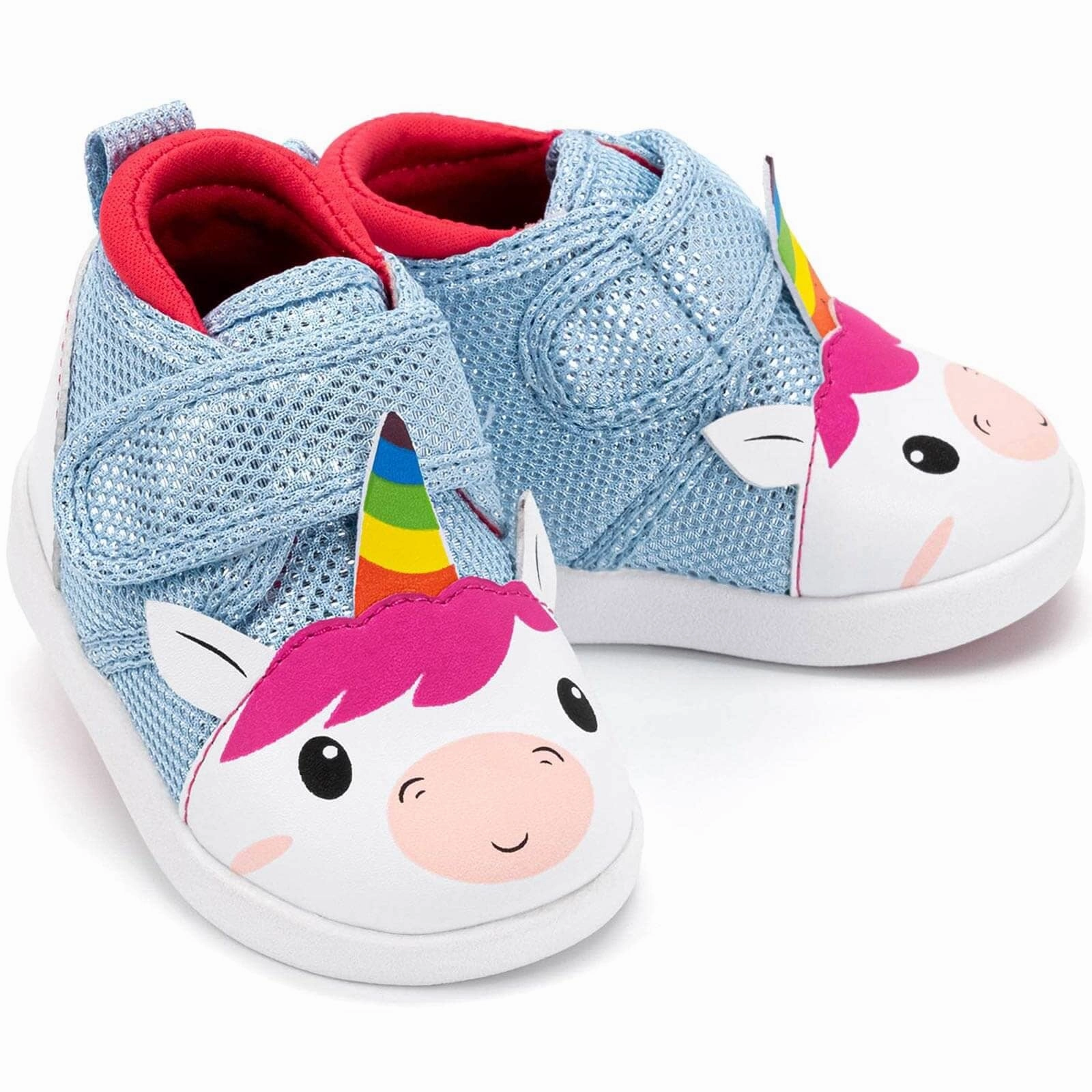 Unicorn Squeaky Toddler Shoes | White/Sparkly Blue Jungle Path Fashion Edge
