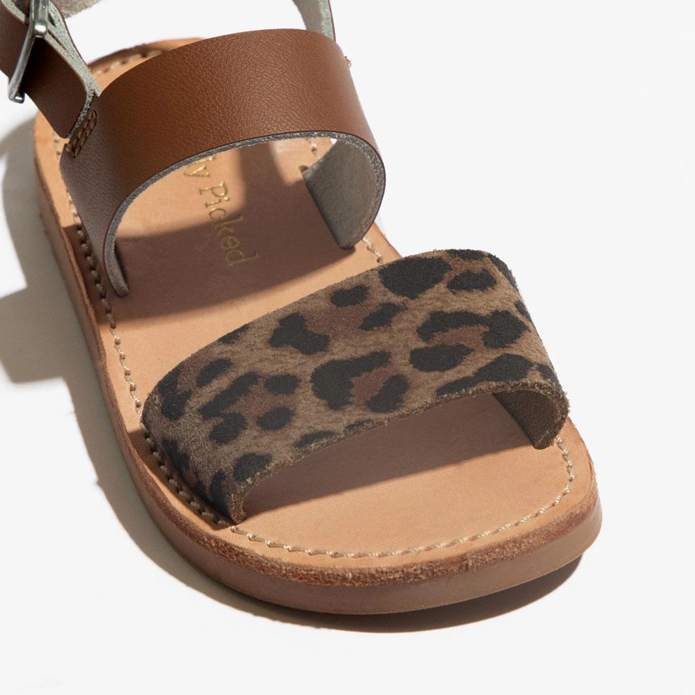 Comfort Fit Summer Vibe Cognac with Leopard Sanibel Sandal