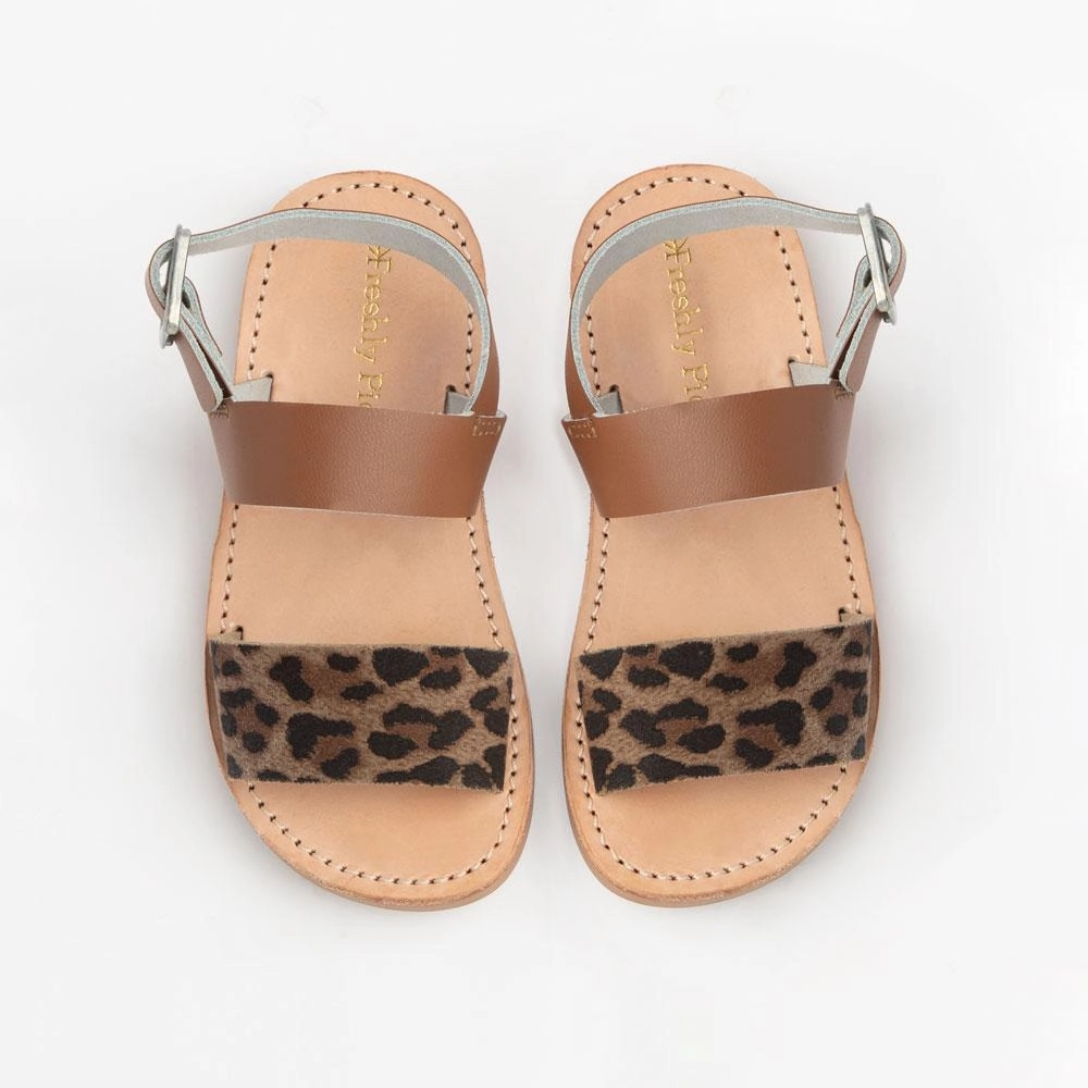 Cognac with Leopard Sanibel Sandal New York Earth Base