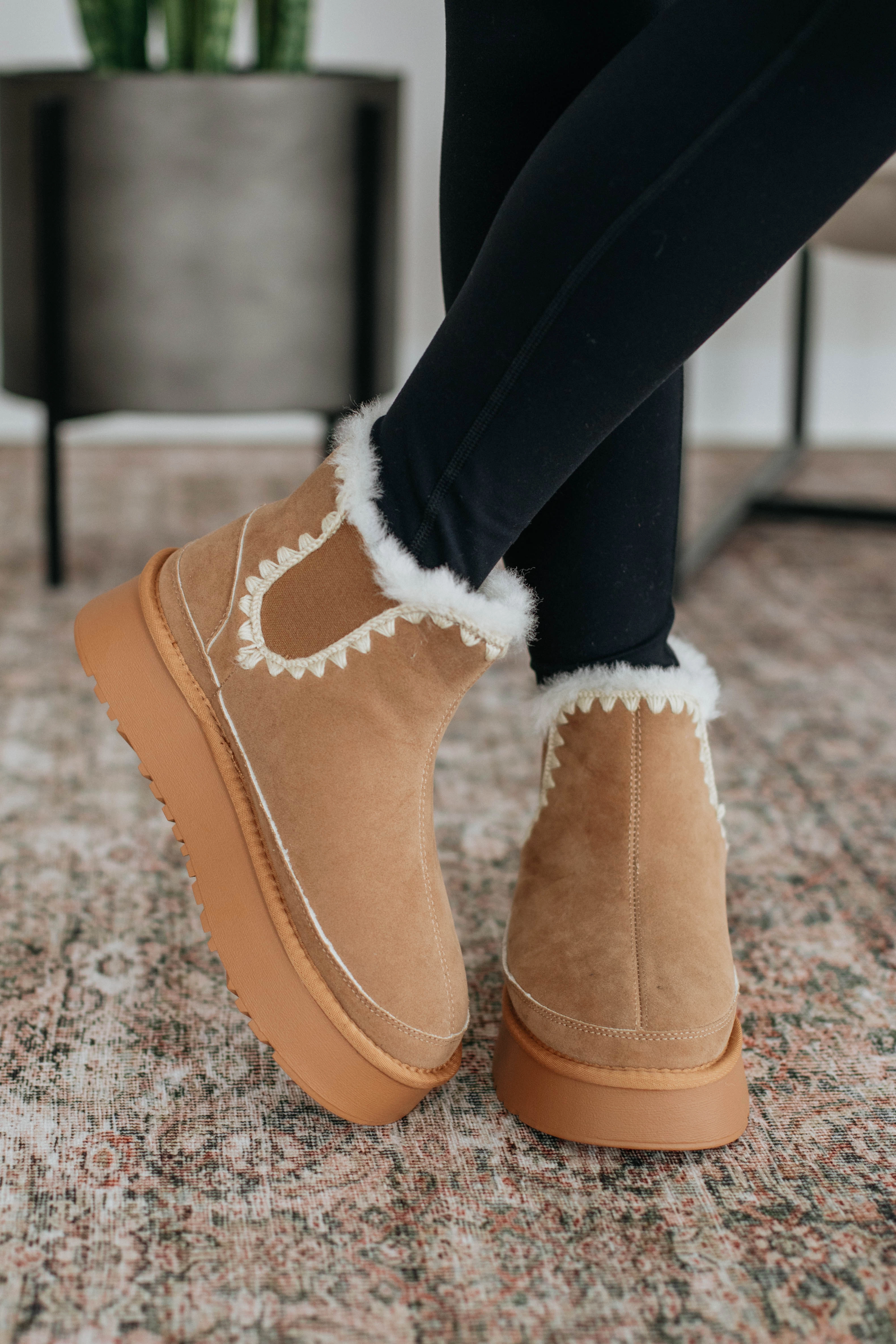 Slowing It Down Platform Boots - Camel Pond Walk