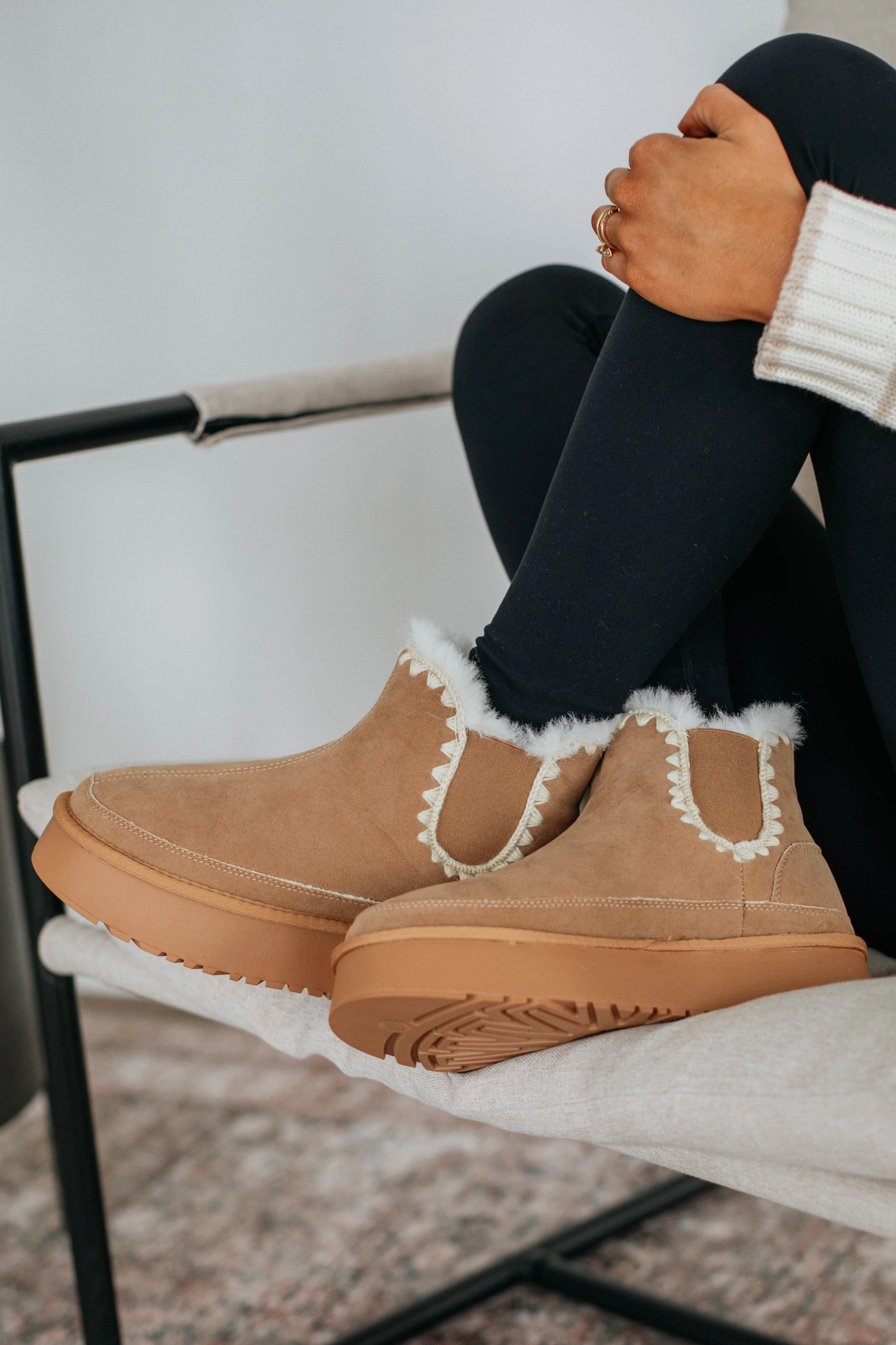 Quick Dry Technology Suede Soft Slowing It Down Platform Boots - Camel