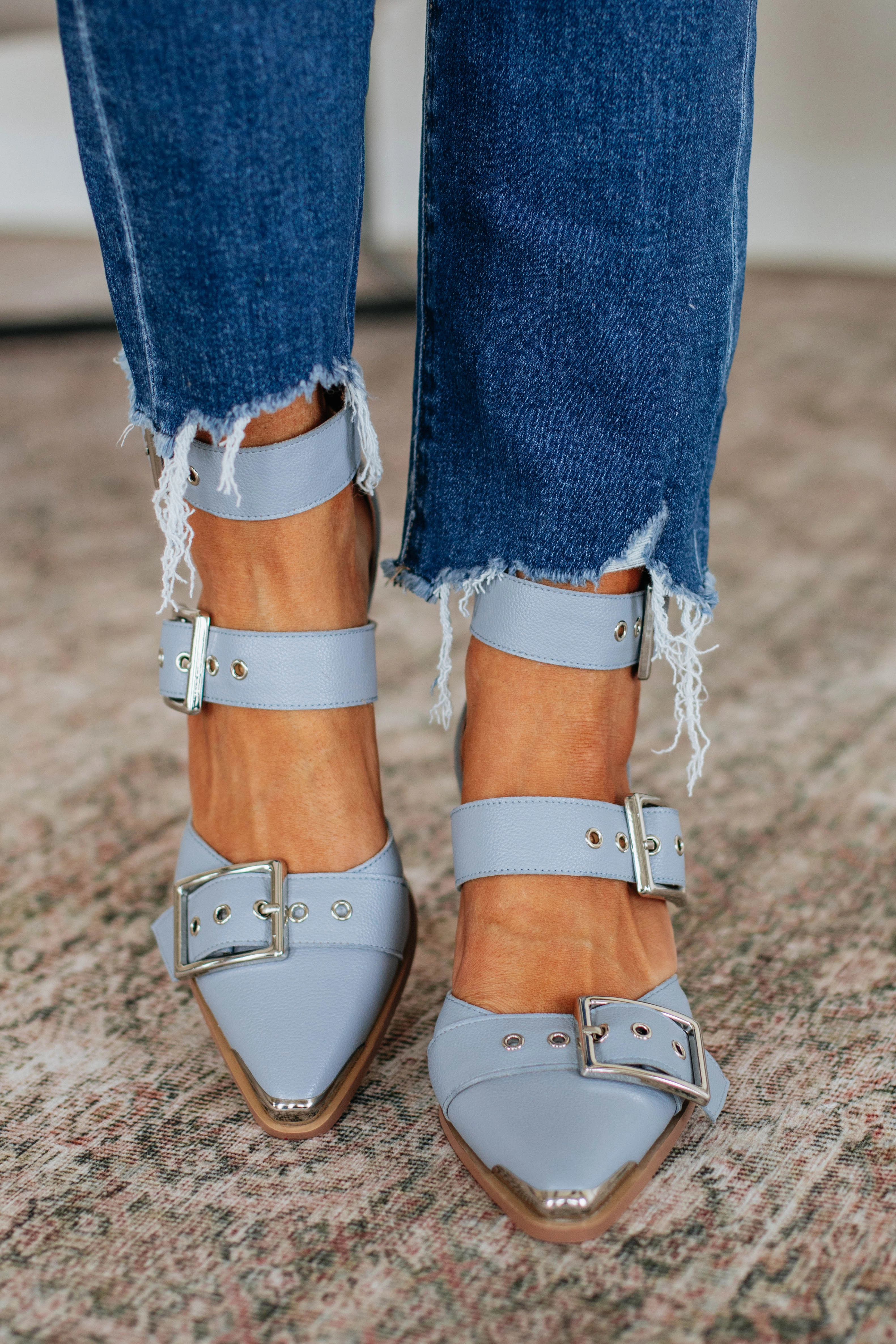 Proving My Point Heels - Slate Blue Proprietary Cushion System Comfort Platform