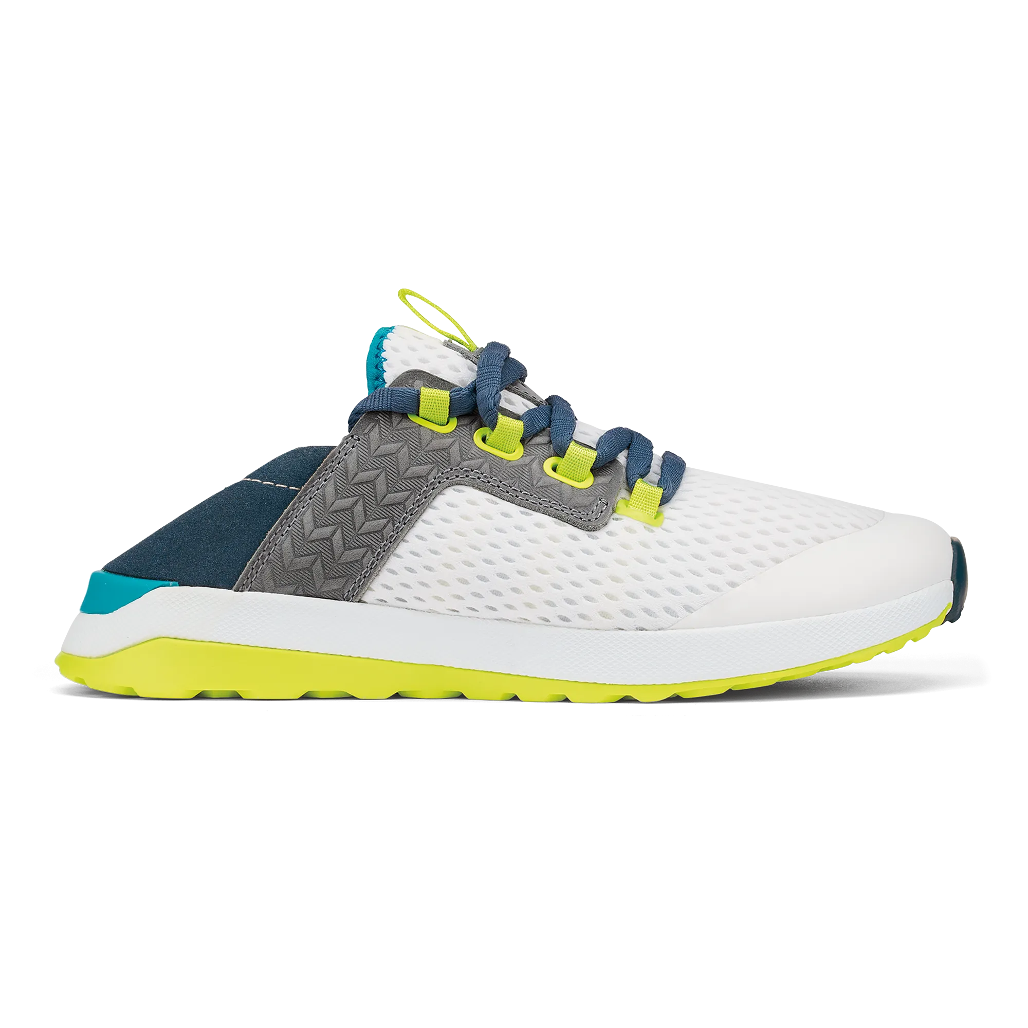 Wailuku - Bright White / Lagoon Contoured Footbed Design Reflective details