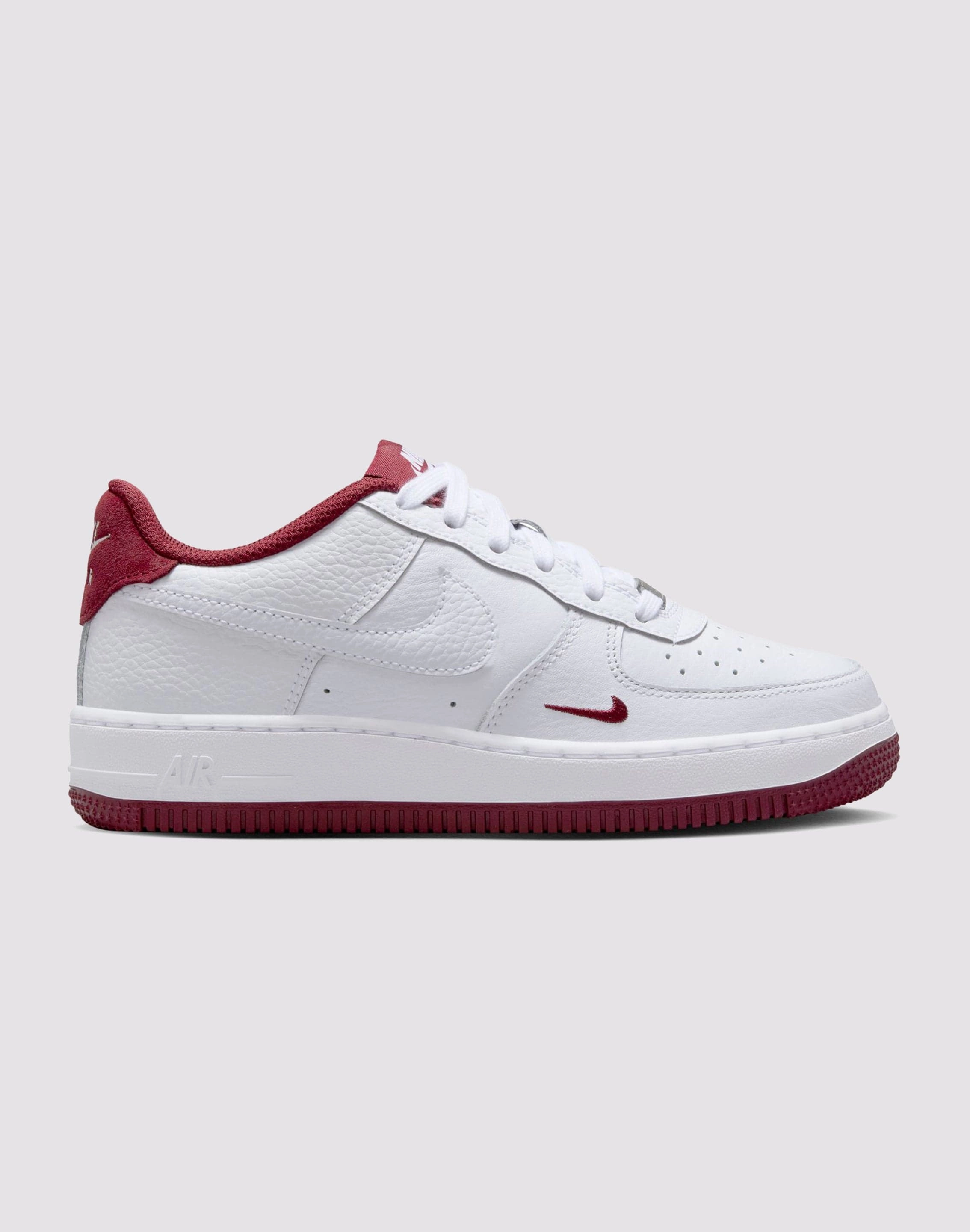 Nike Air Force 1 Grade School Boys'&nbsp;"White/Team Red" Non Restrictive Fit ElasticHeel