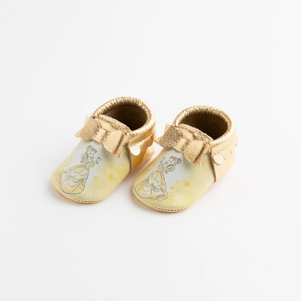 anti slip grip Watercolor Belle Bow Baby Shoe