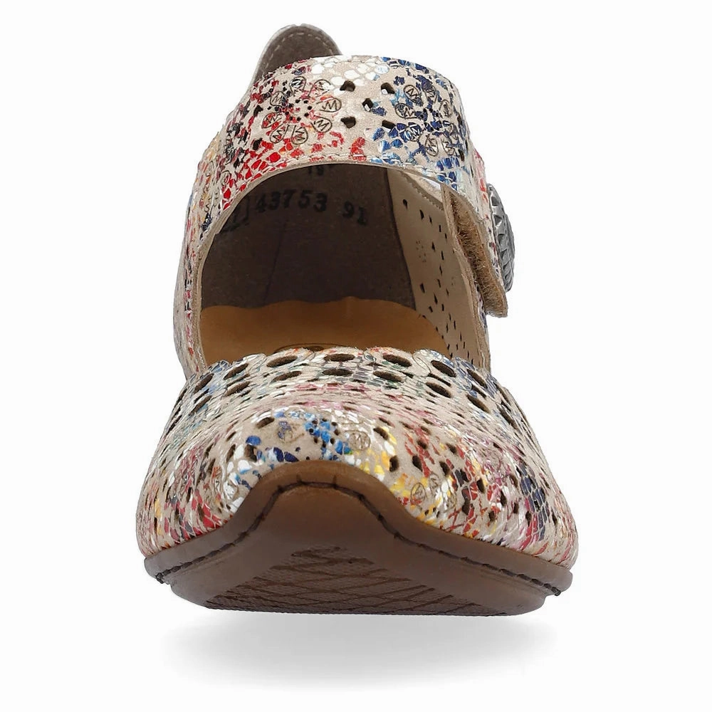 Road grip Fight Mode Rieker Women's Mirjam 43753-91 - Beige-Multi/Muschel