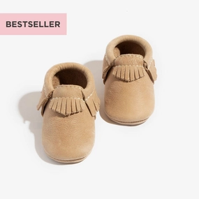 Weathered Brown Moccasin Baby Shoe Anti Slip Tread