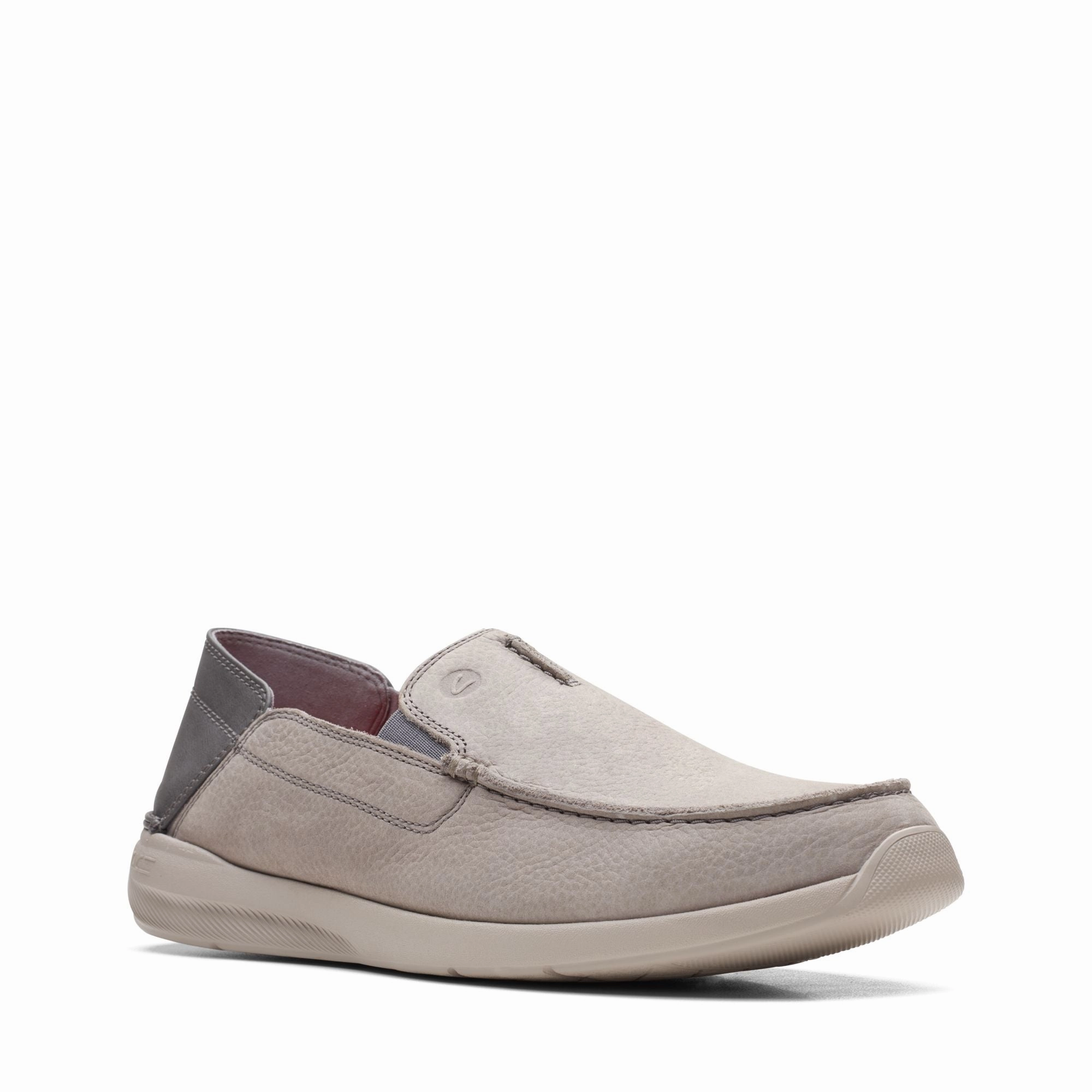 Clarks Men's Gorwin Step - Light Grey Nubuck Supportive Core Active People