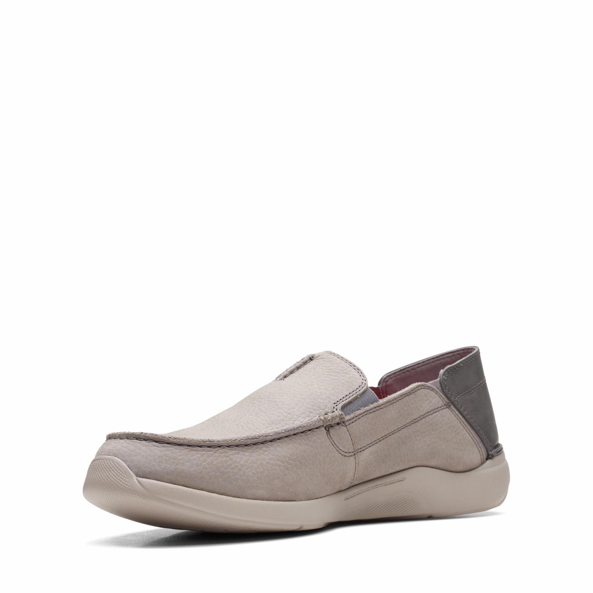 Dynamic Arch Cushion Comfort toe Clarks Men's Gorwin Step - Light Grey Nubuck