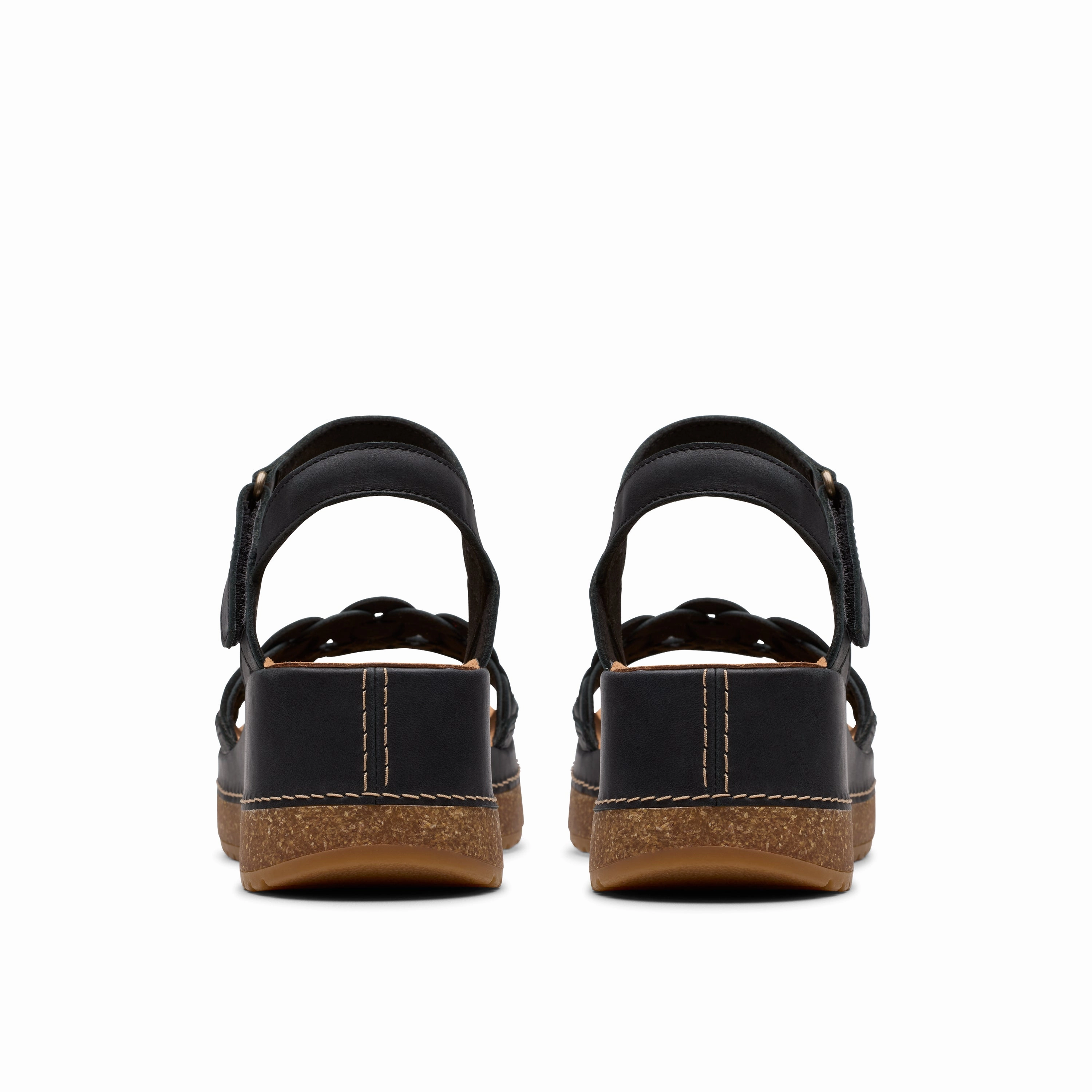 Ocean Edge Flexible Sole Clarks Women's Kassanda Bar Wedge Sandal - Black