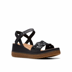 Surf Mode Clarks Women's Kassanda Bar Wedge Sandal - Black