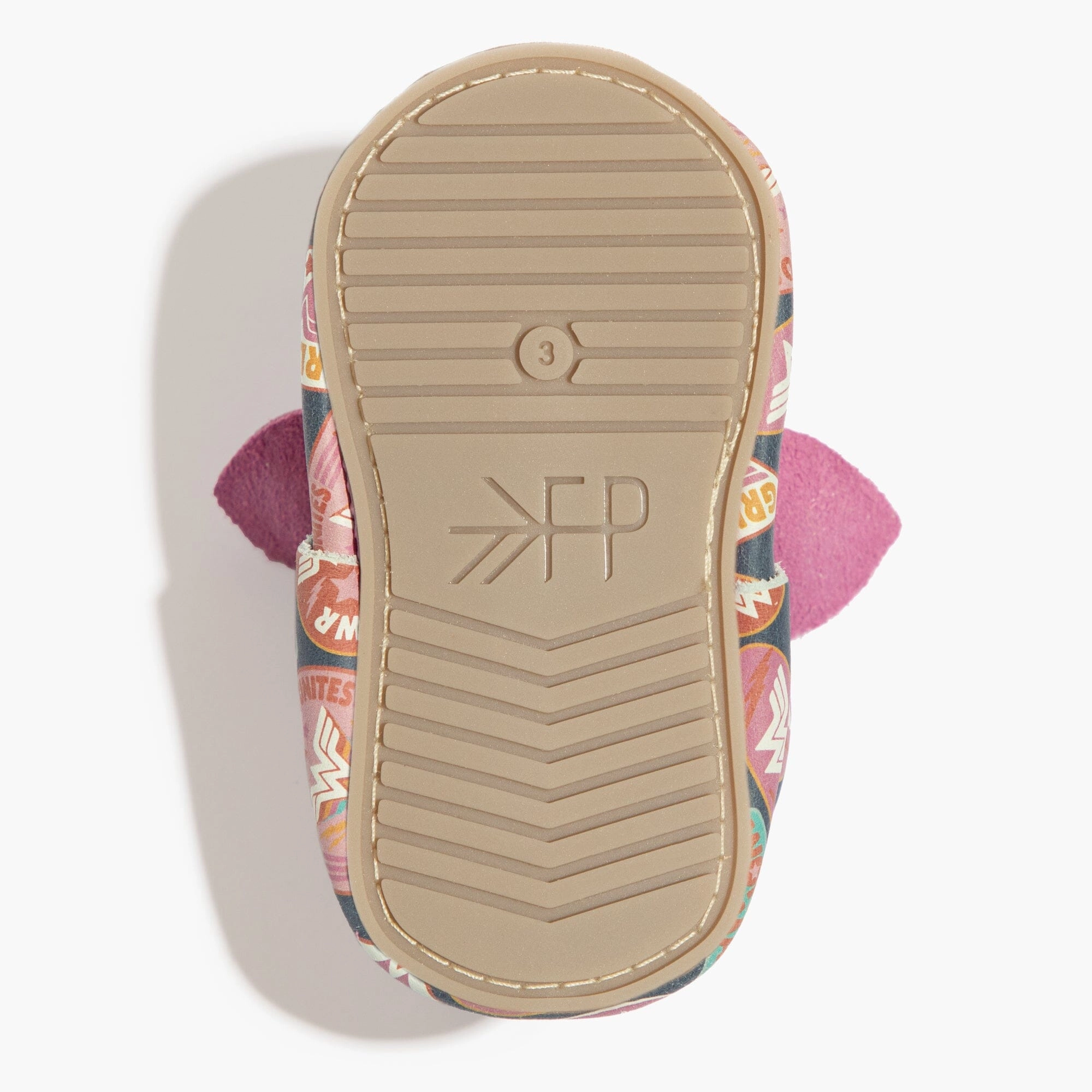 Wonder Woman Girl Power Knotted Bow Baby Shoe Rubber Toe Guard