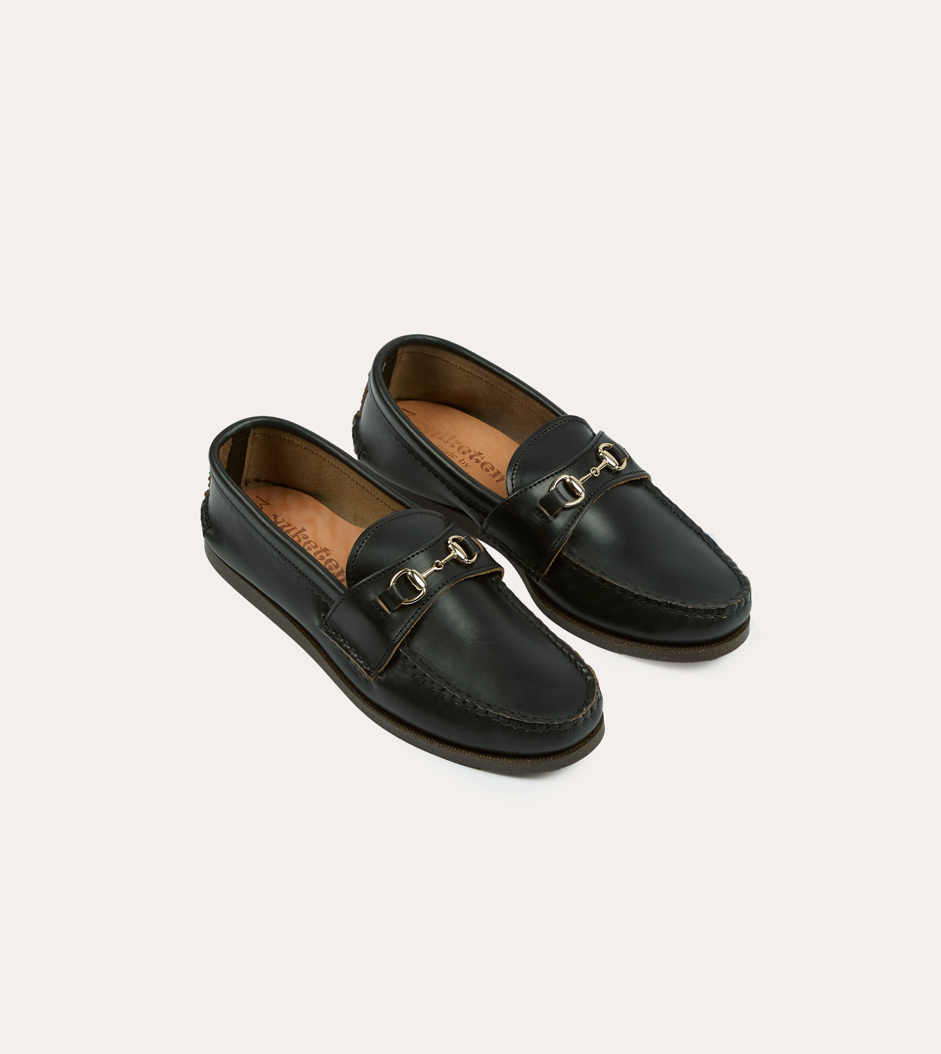 Mind Ease Year long Yuketen Black Leather Bit Loafer with Camp Sole