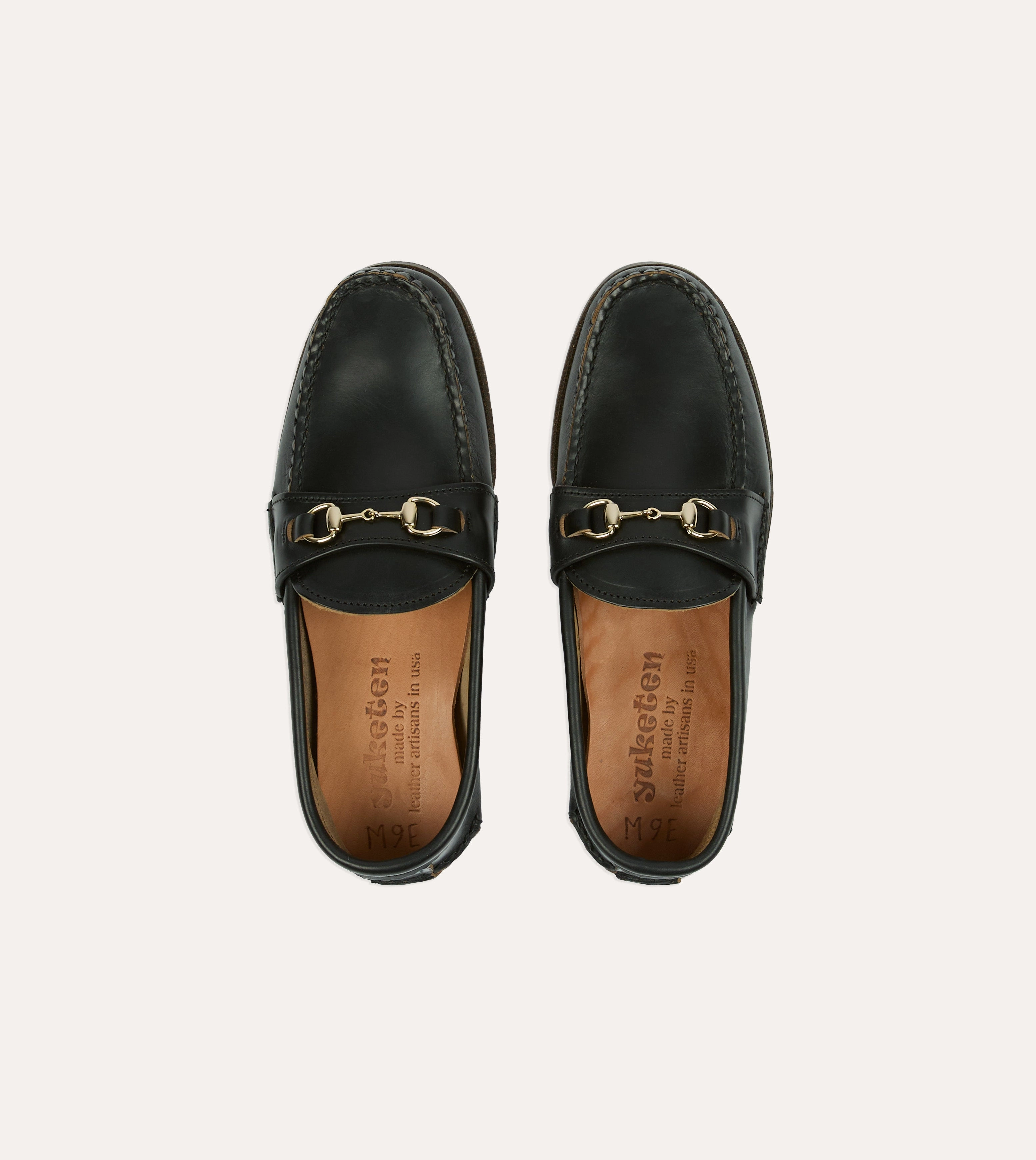 Steady Steps Foot Smooth Yuketen Black Leather Bit Loafer with Camp Sole