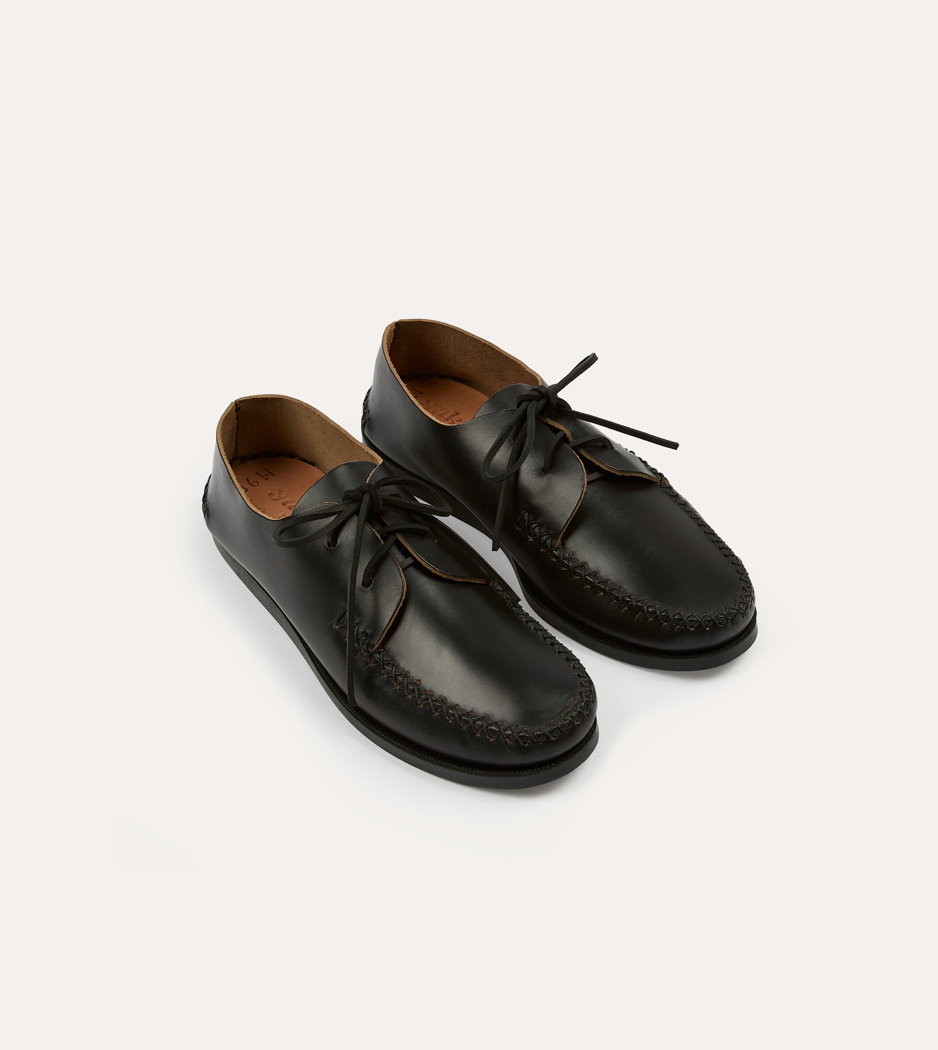 Yuketen Black Two-Piece Oxford with Camp Sole All Day Comfort Fit Fashion Glow