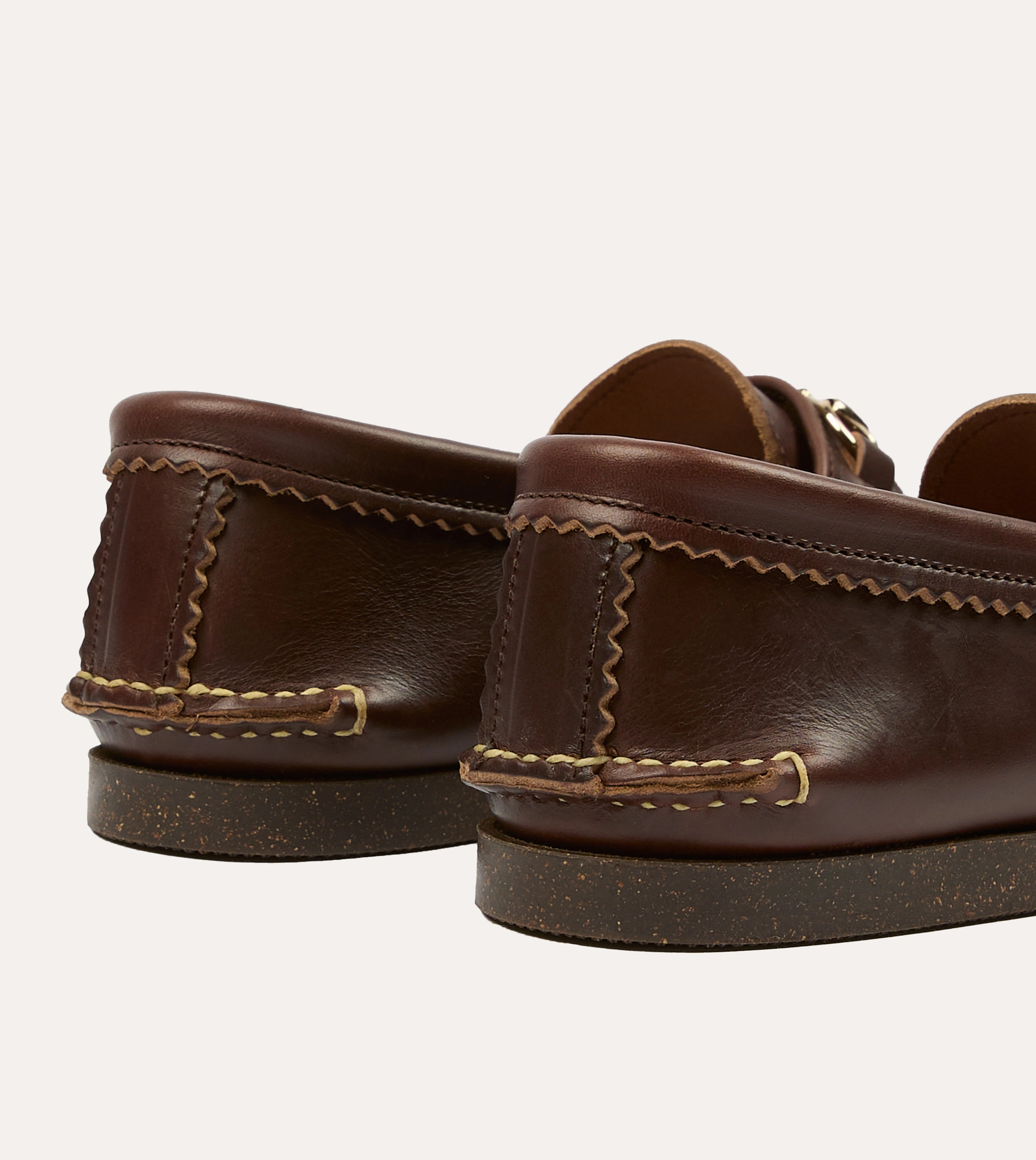 Yuketen Brown Leather Bit Loafer with Camp Sole Minimal Layers